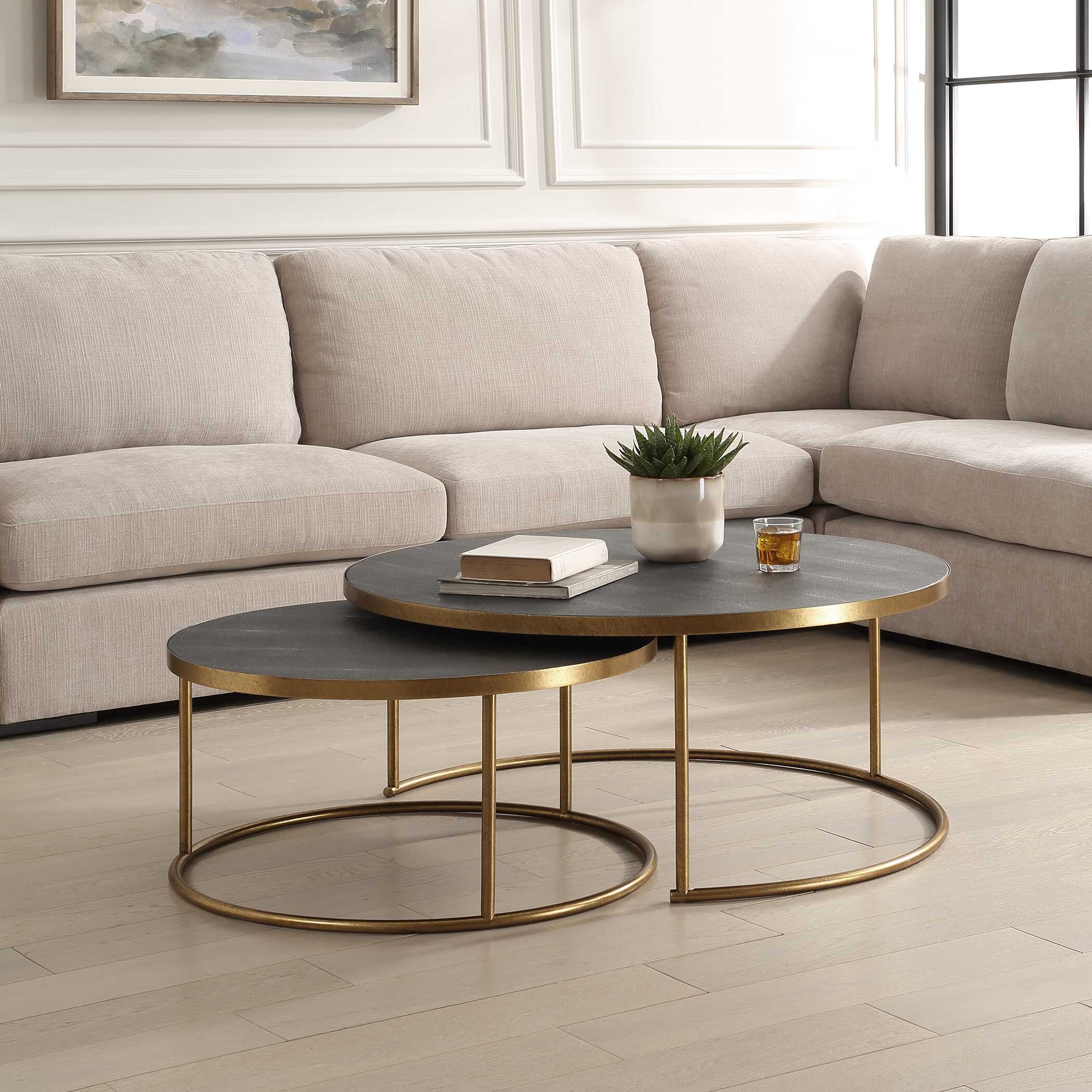 Aragon Gray Nesting Coffee Tables - Set of 2 - Image 3
