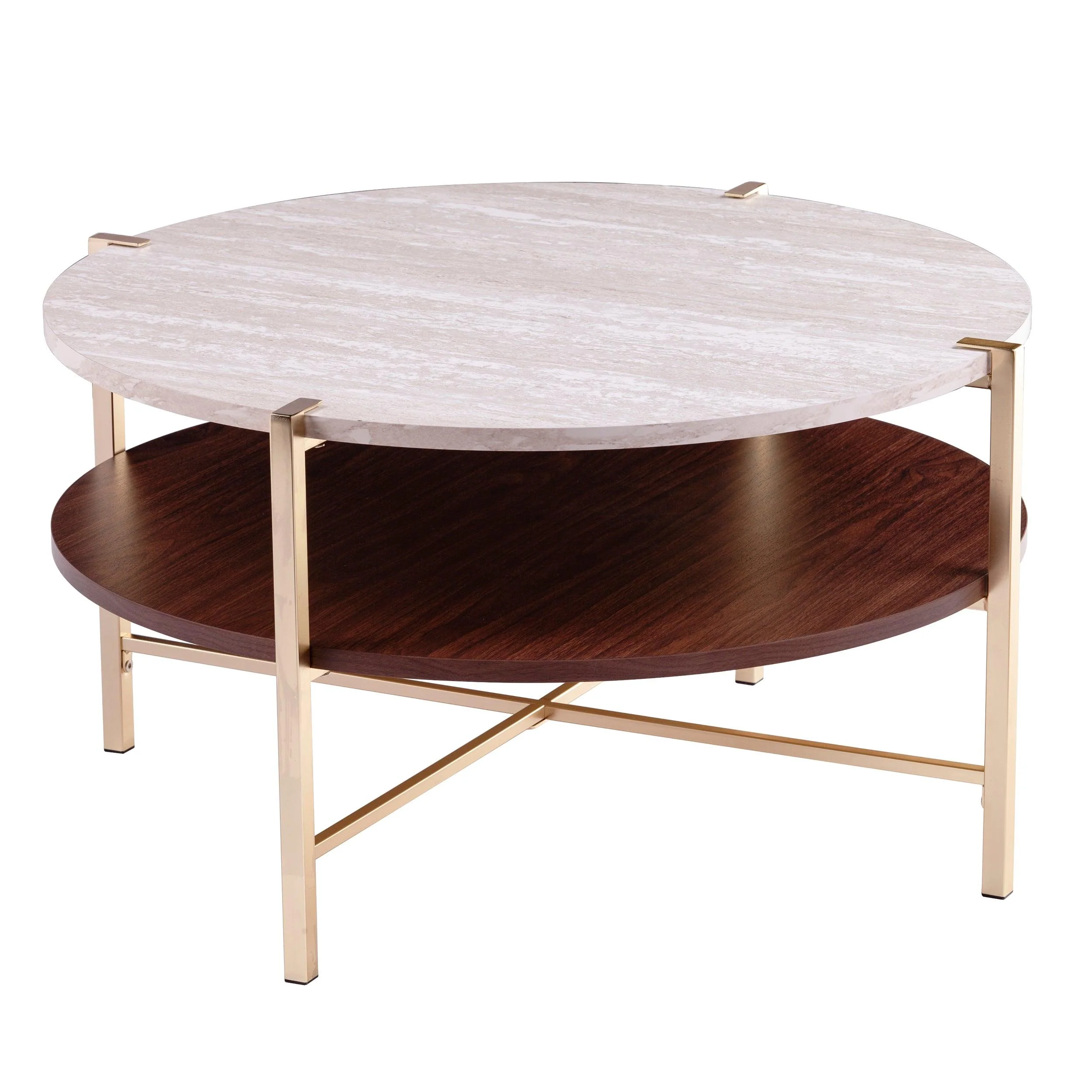 Ardmillan Round Faux Marble Cocktail Table