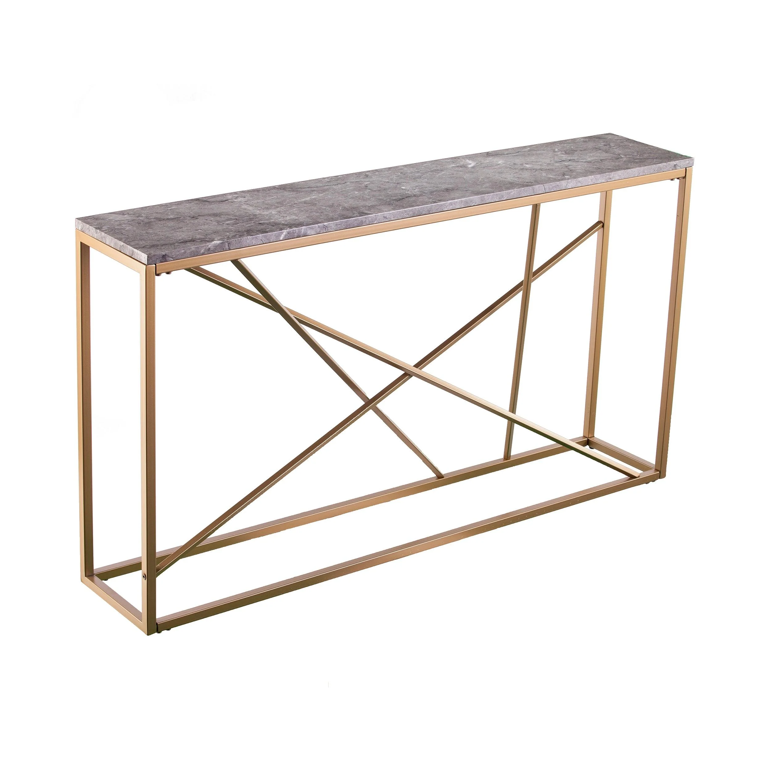 Arendal Faux Marble Skinny Console Table