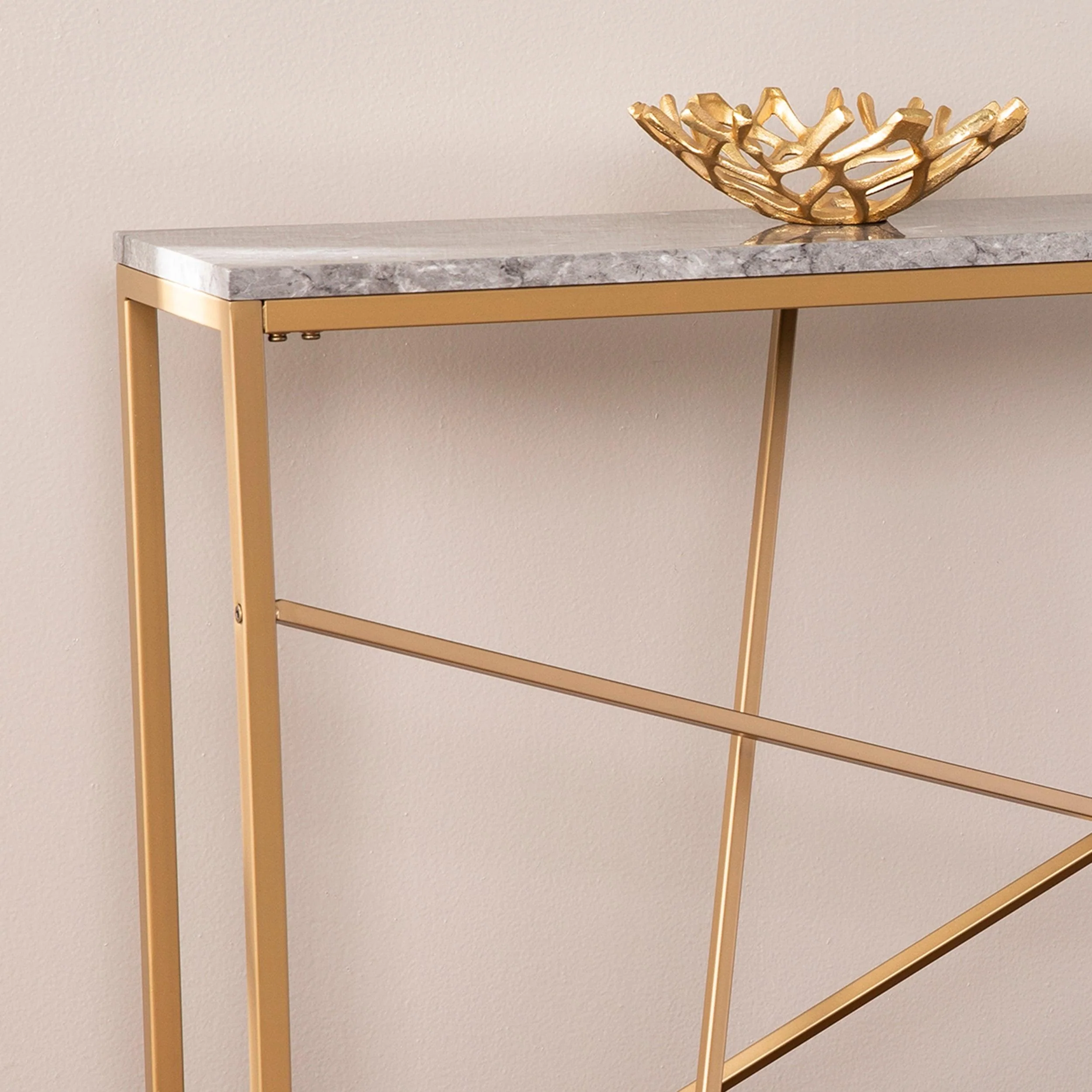 Arendal Faux Marble Skinny Console Table - Image 6