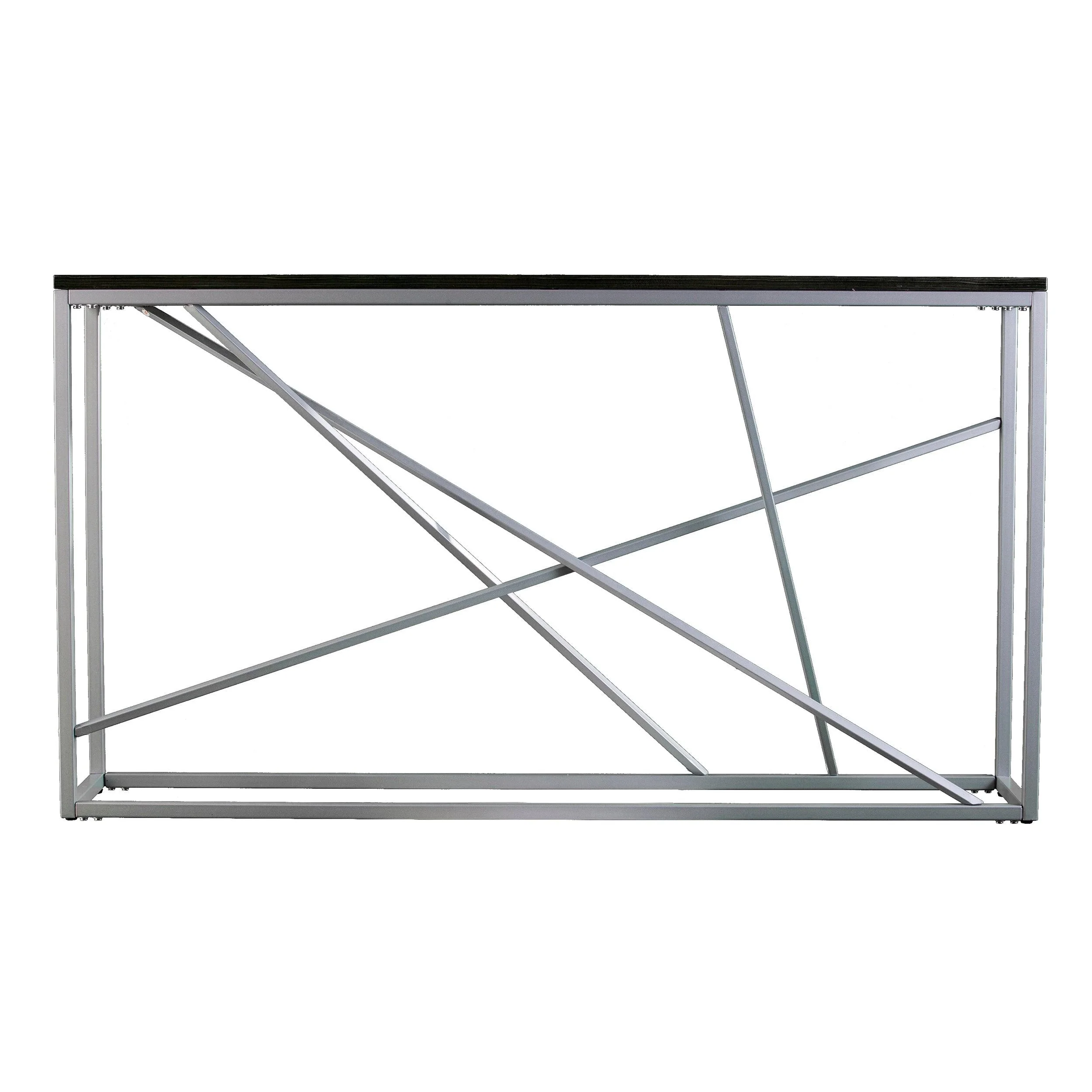 Arendal Faux Stone Skinny Console Table - Silver - Image 3