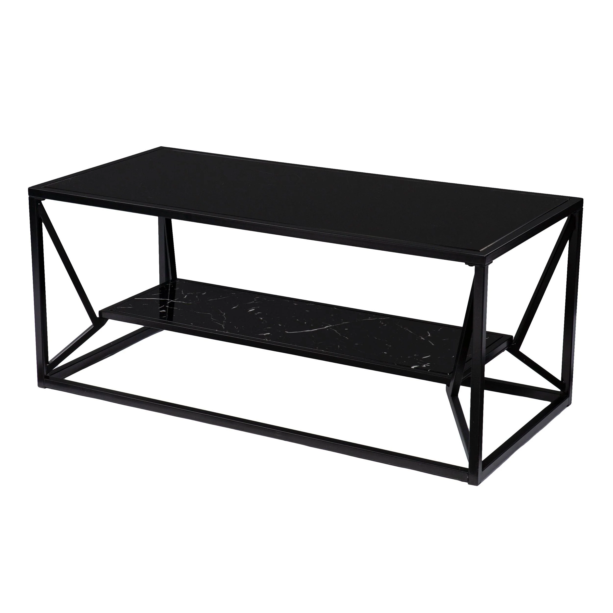 Argall Glass-Top Cocktail Table w/ Storage