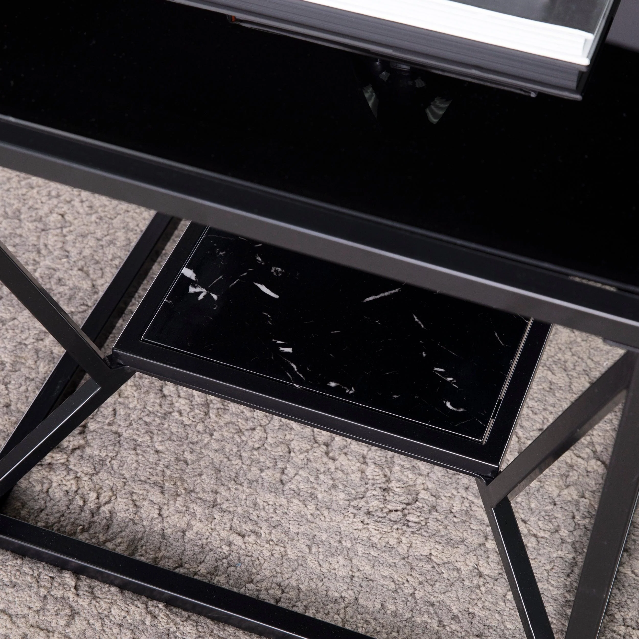 Argall Glass-Top Cocktail Table w/ Storage - Image 6