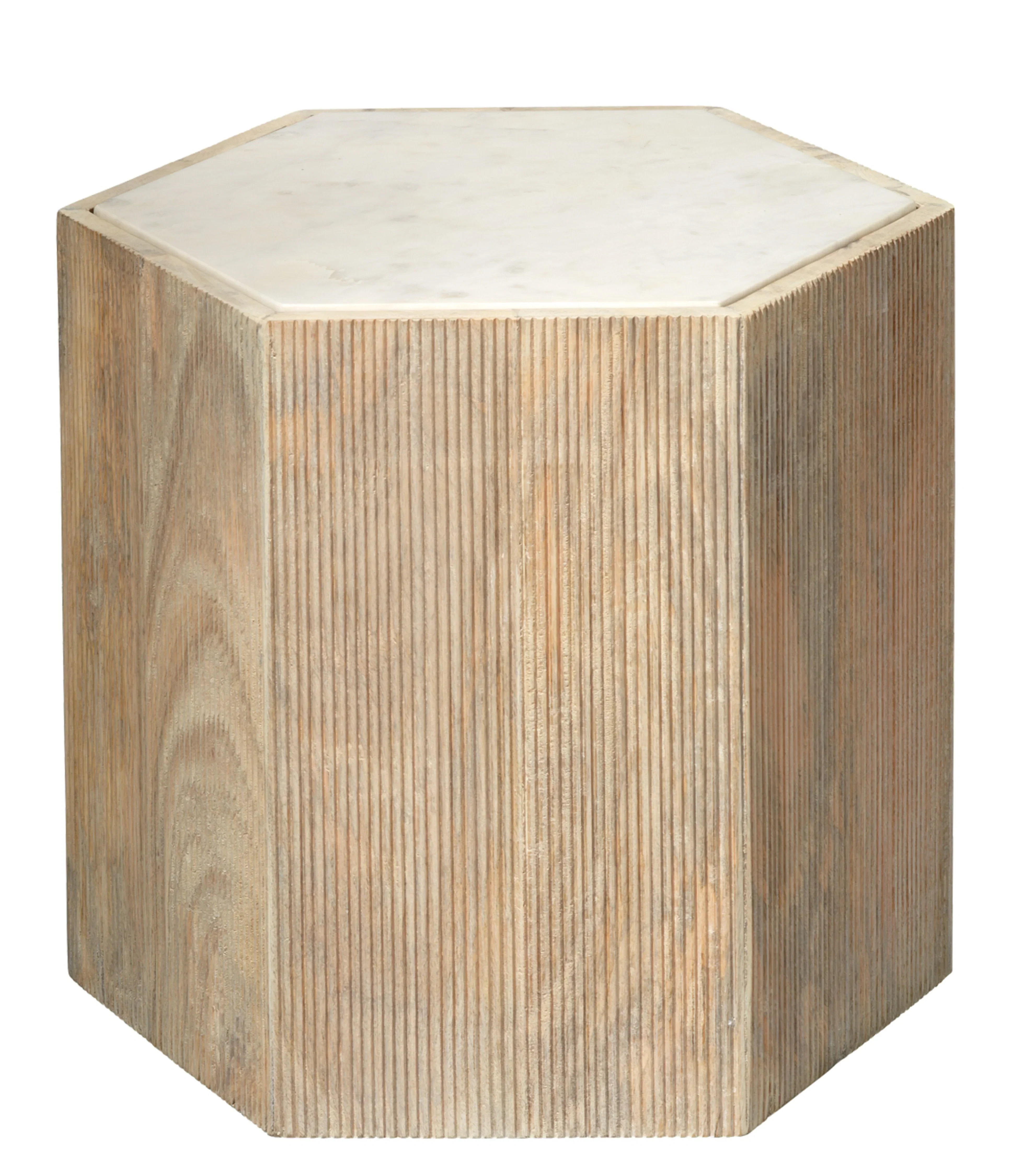 Argan Wood Hexagon Table, Large
