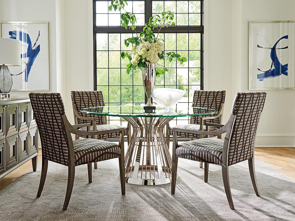 Ariana Riviera Stainless Dining Table With 60 Inch Glass Top - Image 2