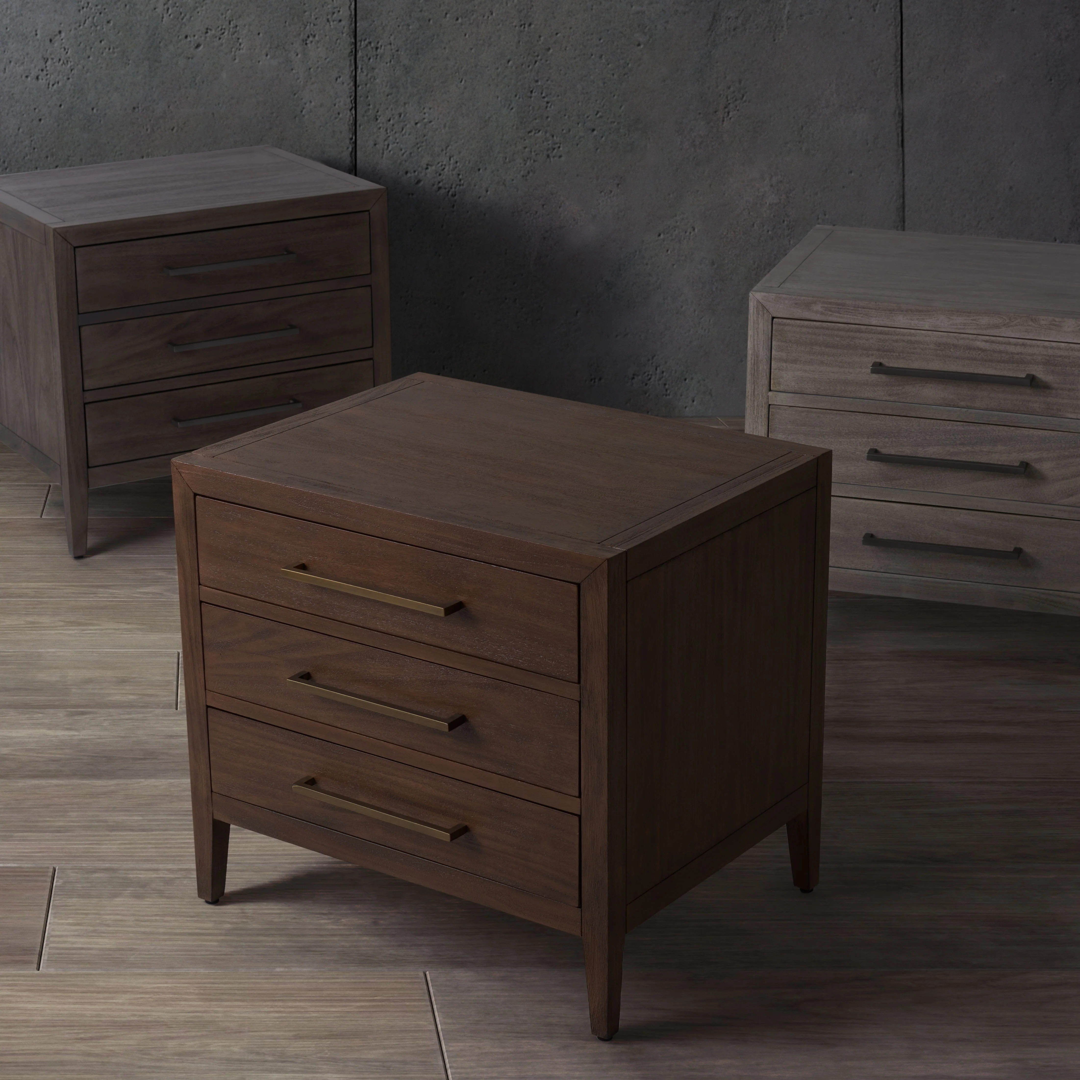 Ariella 3 Drawer Wood Nightstand - Image 11