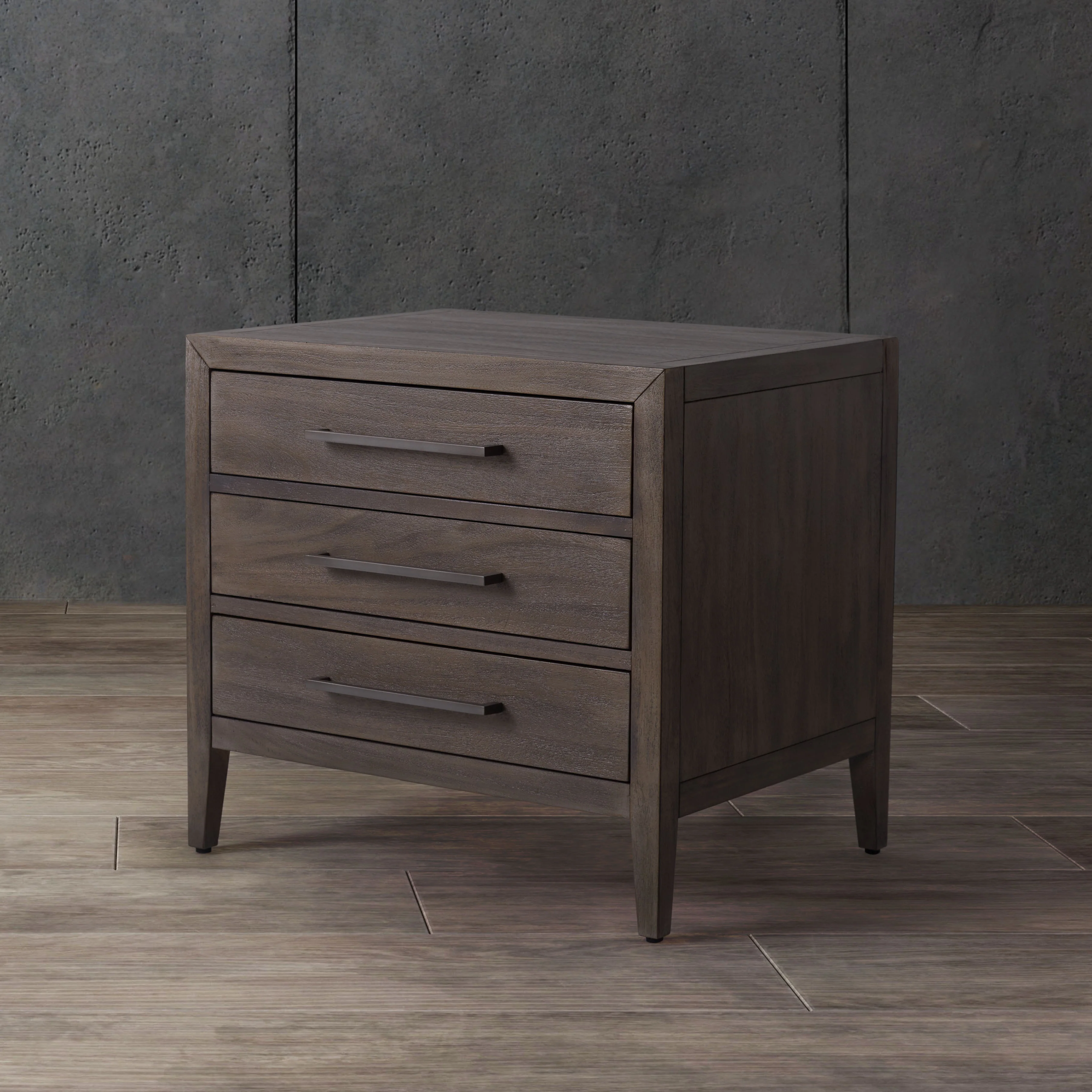 Ariella 3 Drawer Wood Nightstand - Image 16