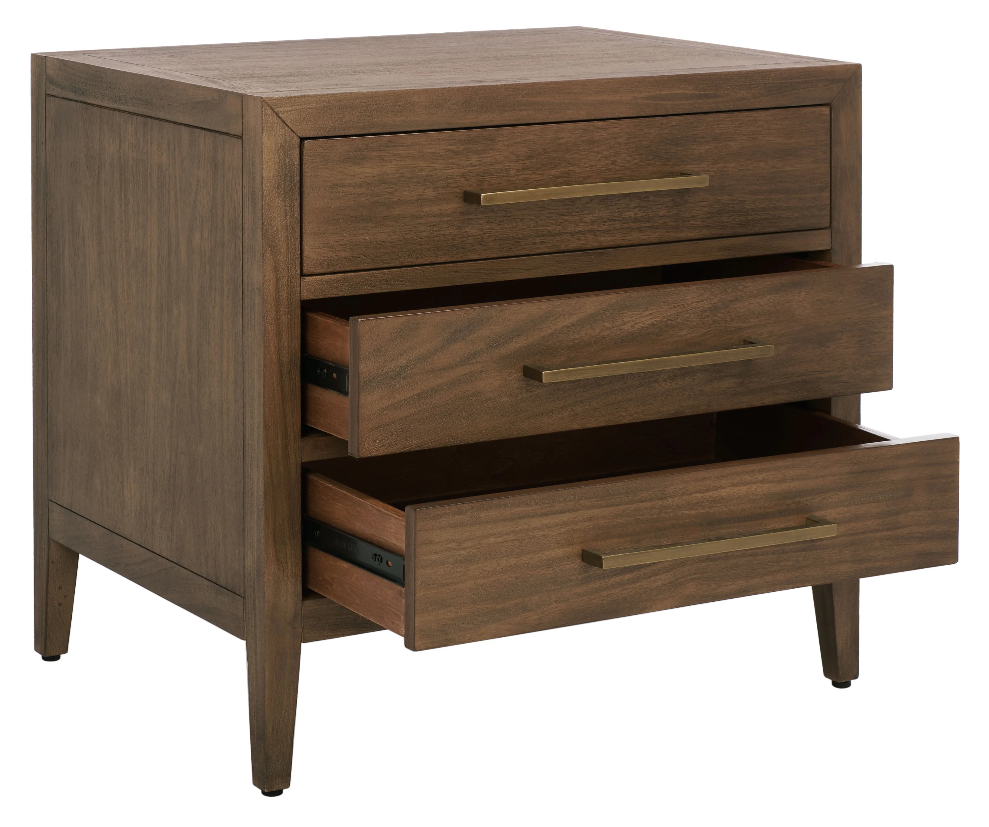 Ariella 3 Drawer Wood Nightstand - Image 6