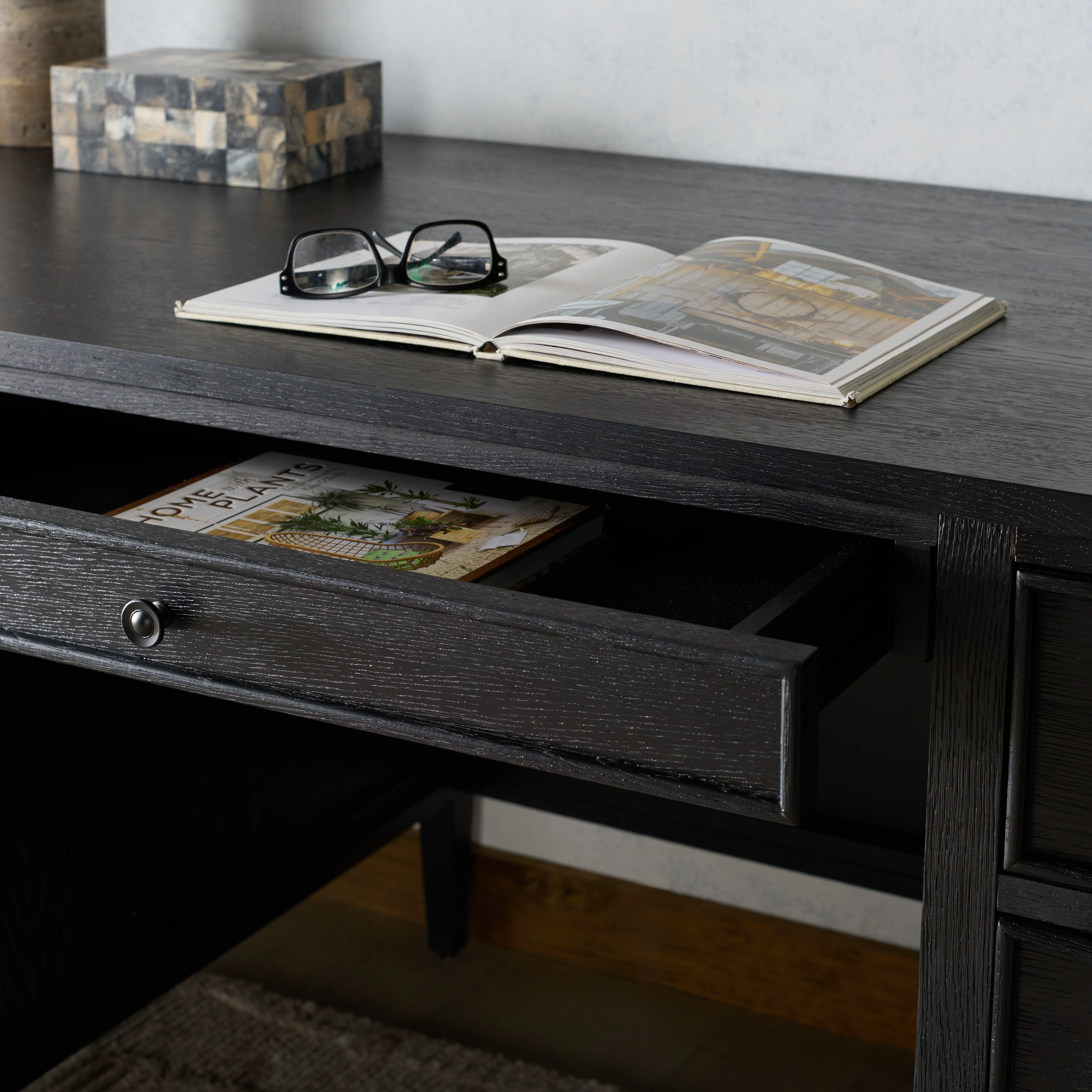 Ariella 5 Drawer Wood Desk - Image 2