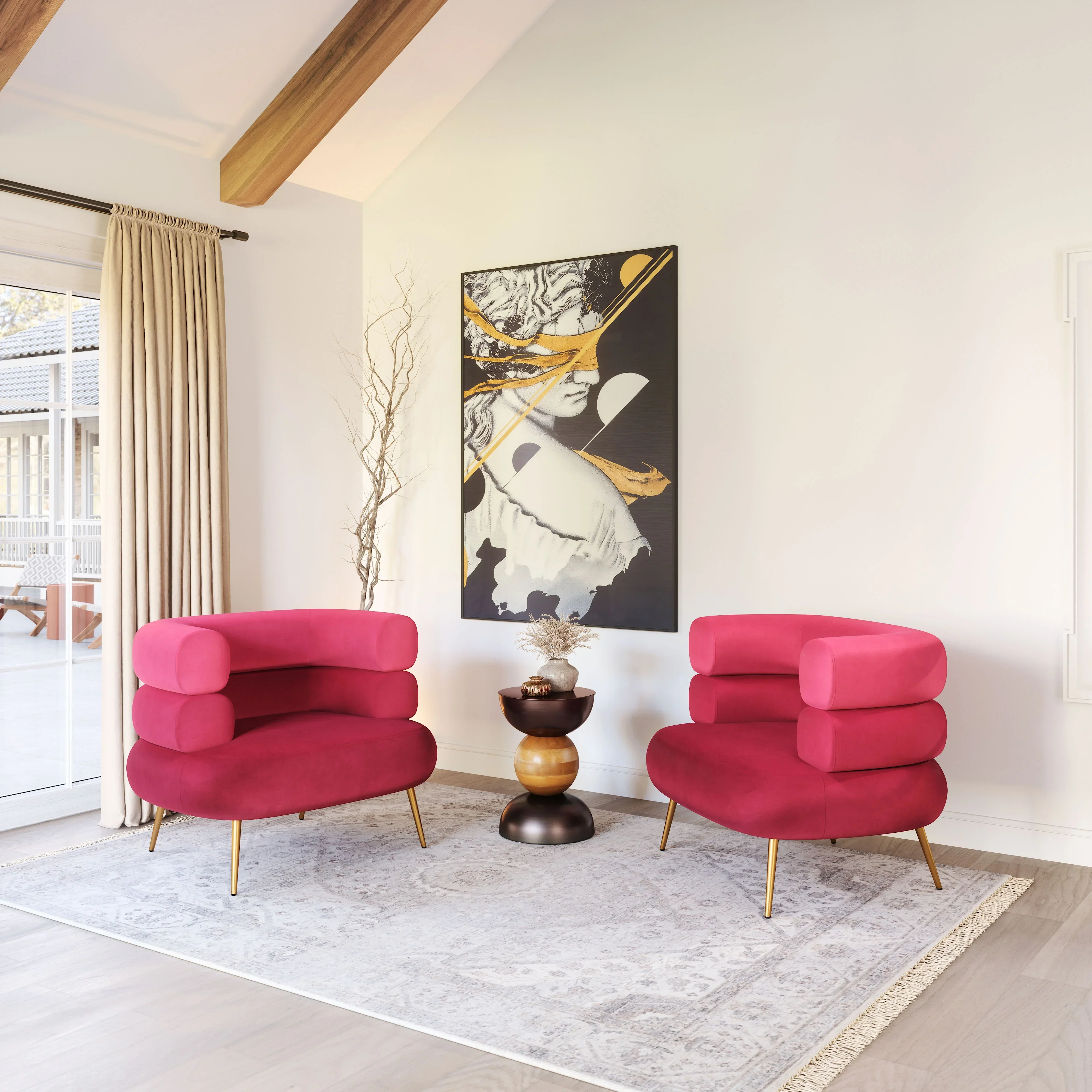Arish Accent Chair Red - Image 3