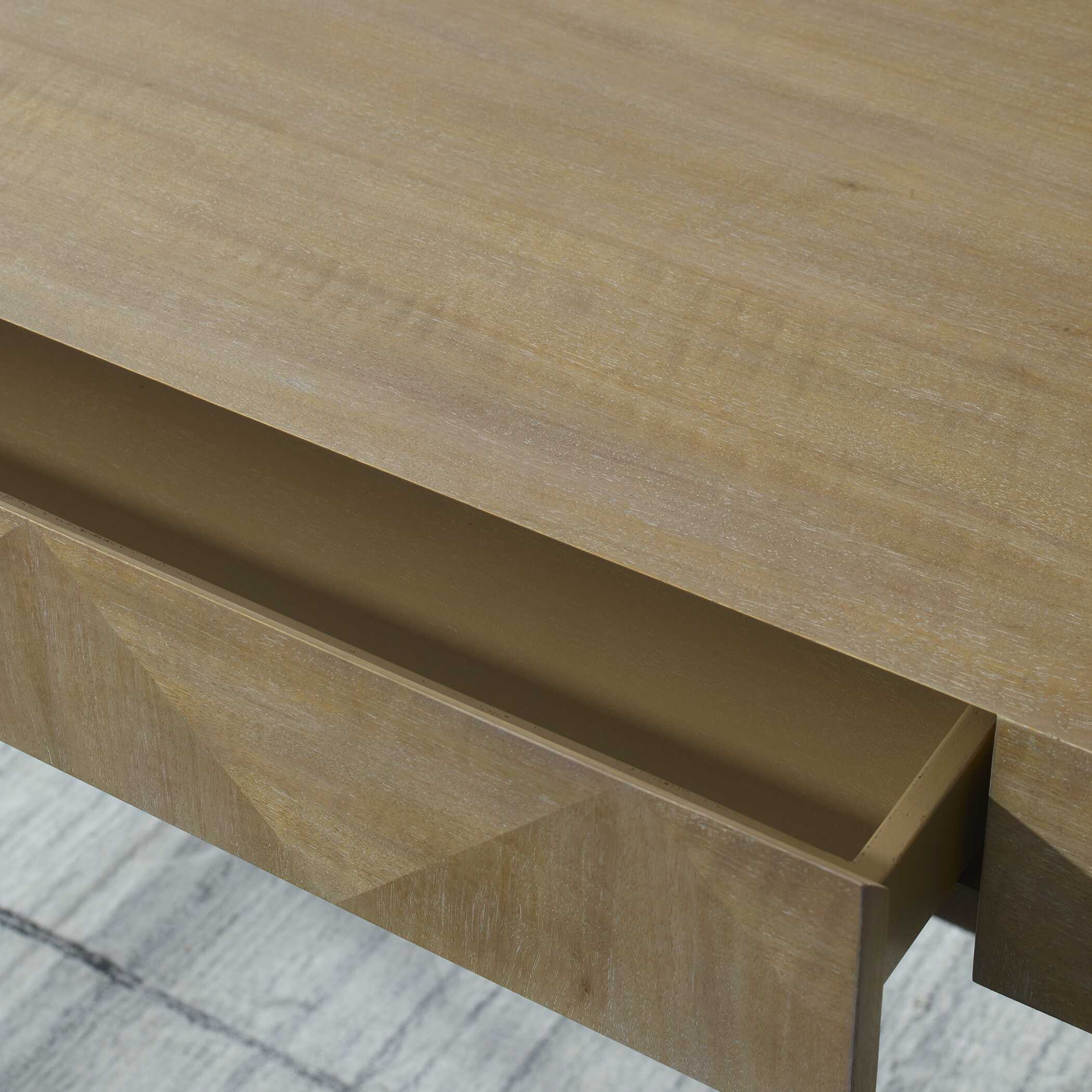 Aristotle Natuiral Wood Modern Desk - Image 8