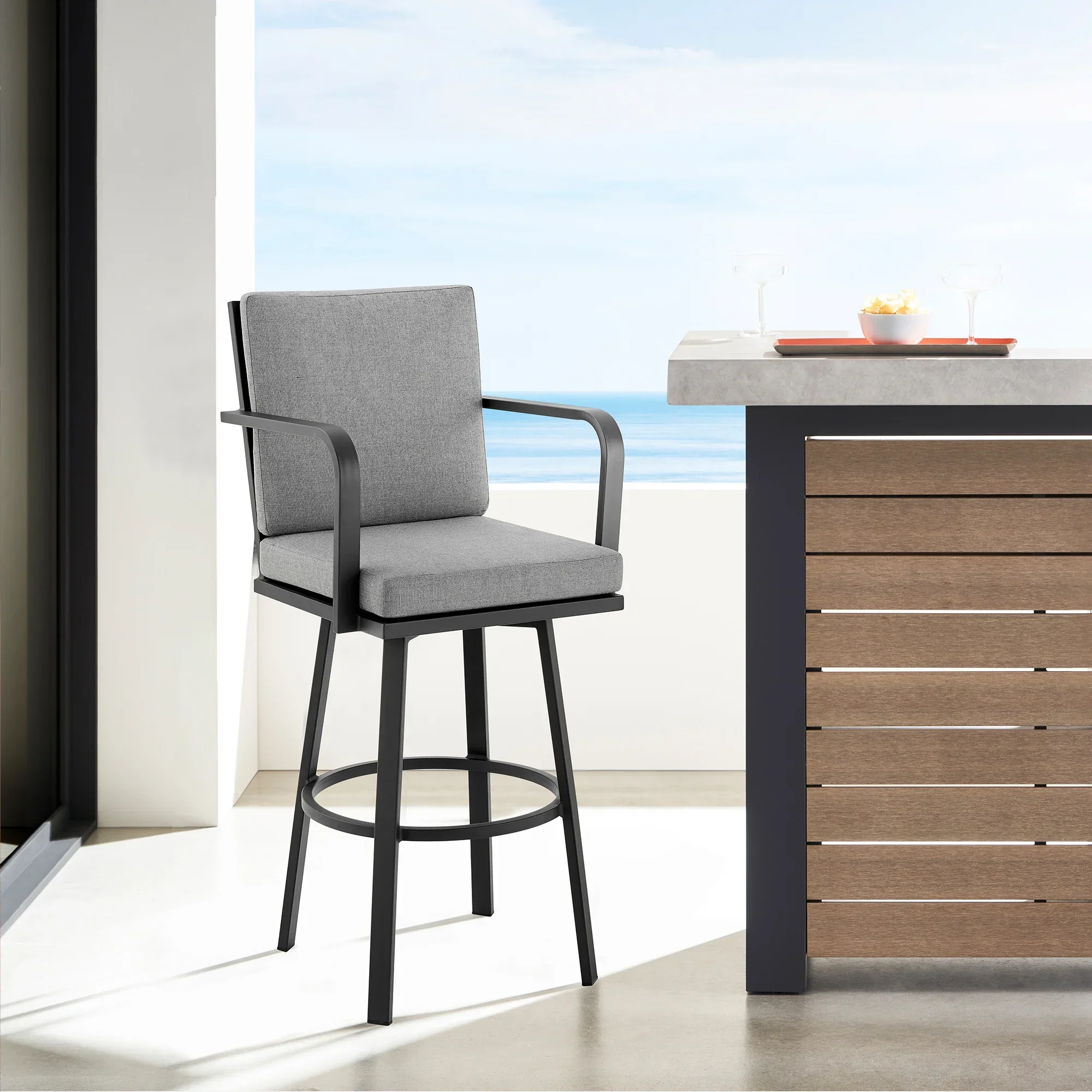 Arnauld 30" Outdoor Barstool - Set of 2 - Image 2