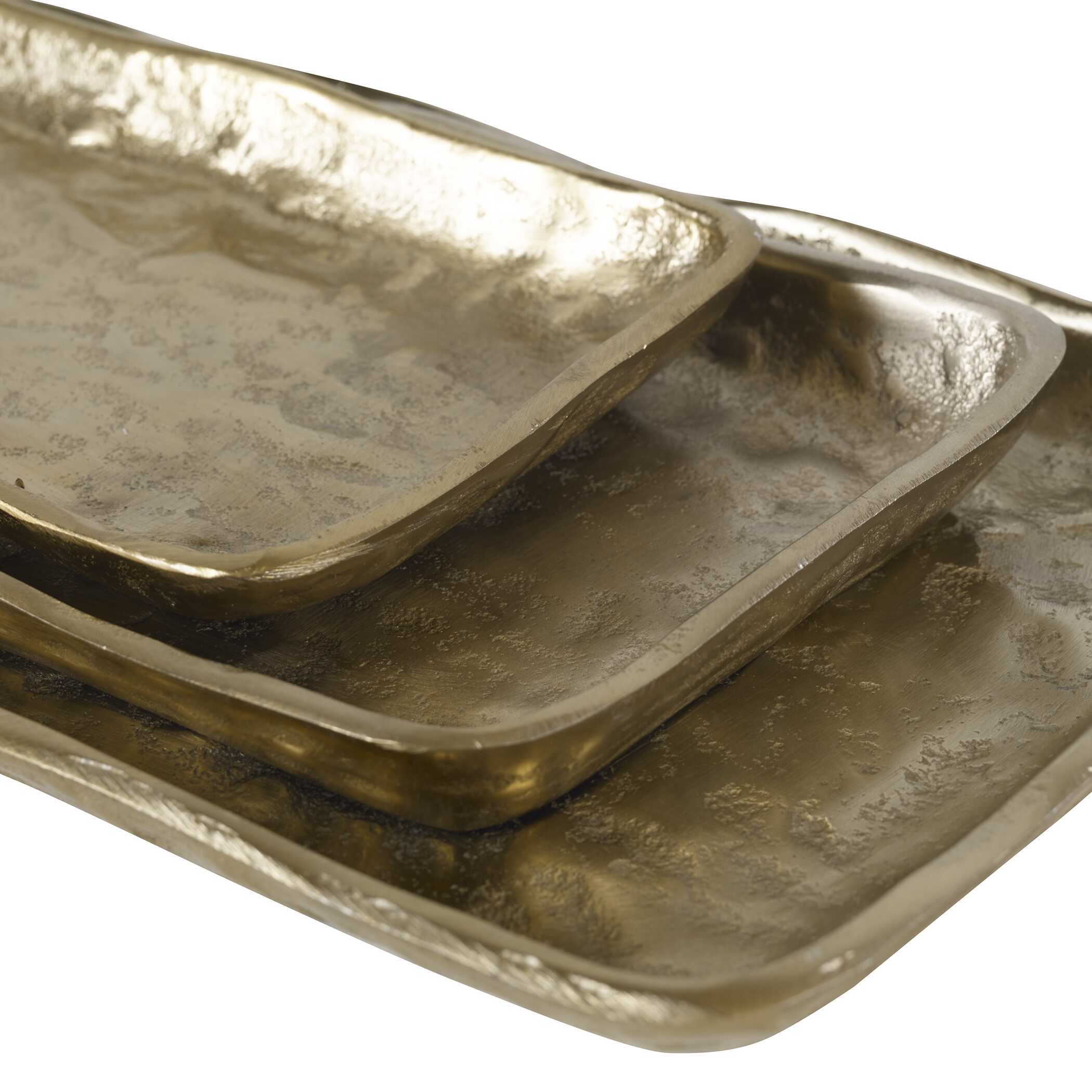 Artisan Antique Gold Trays - Set of 3 - Image 3