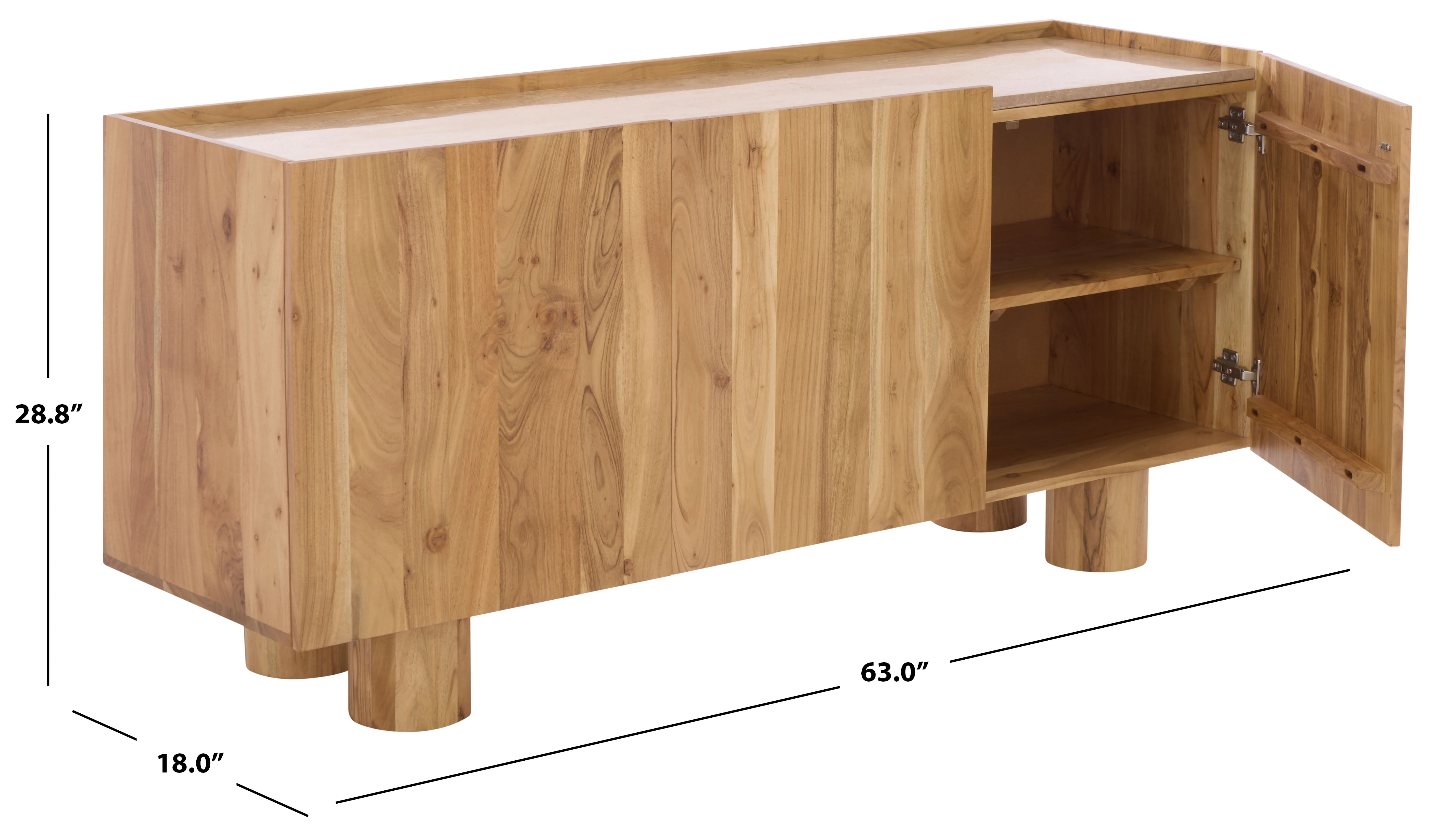 Ashlietta Travertine Top Sideboard - Image 10