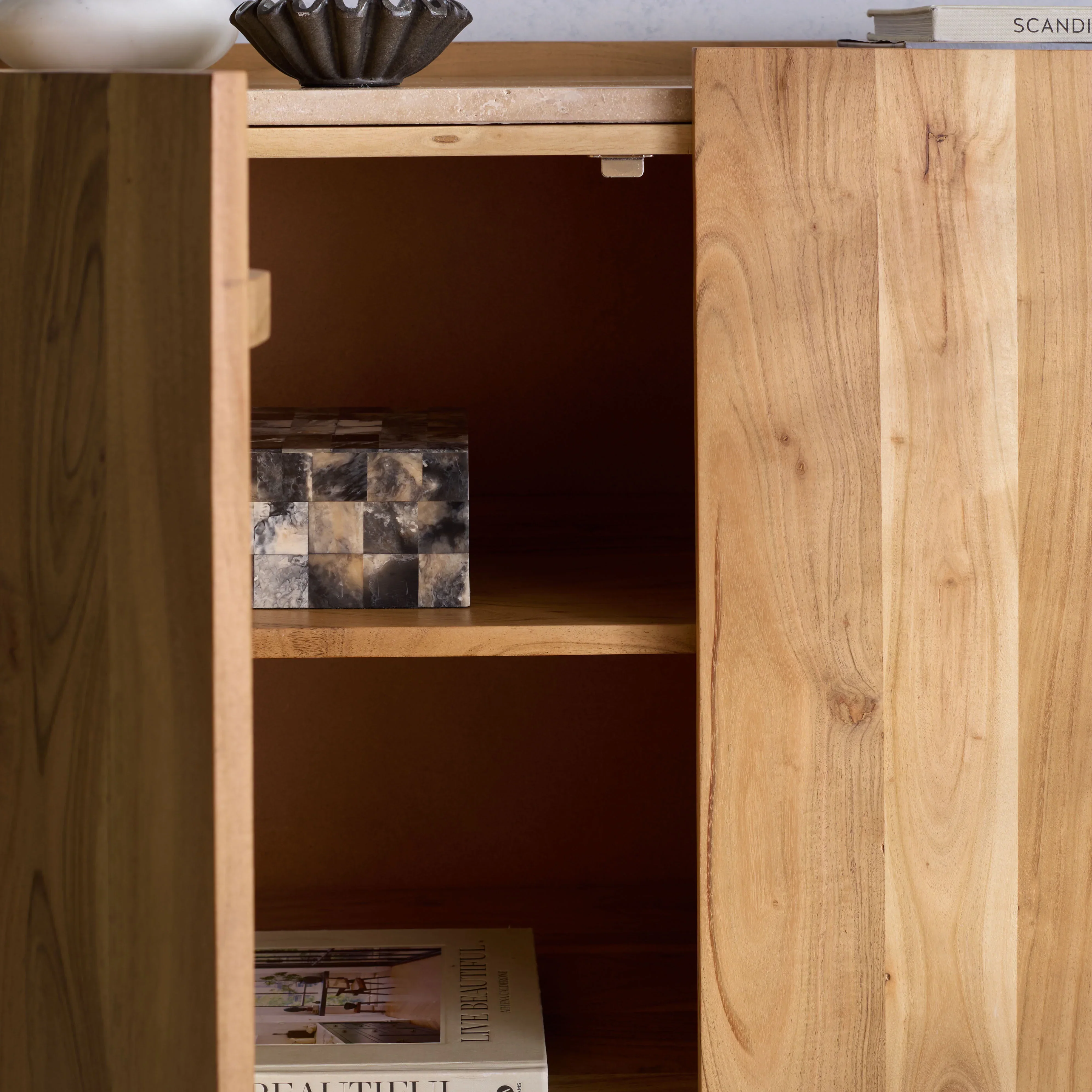 Ashlietta Travertine Top Sideboard - Image 3