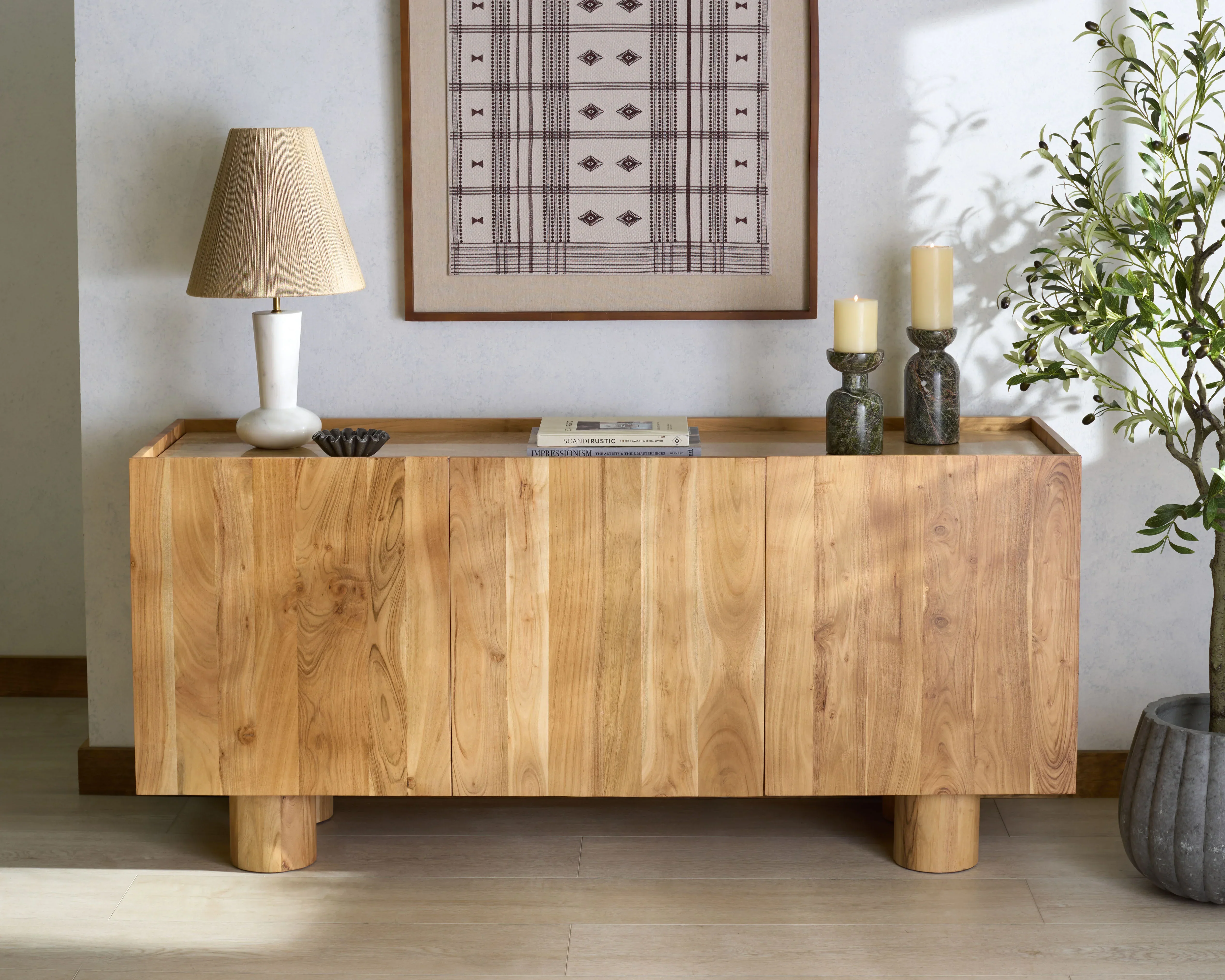 Ashlietta Travertine Top Sideboard - Image 4
