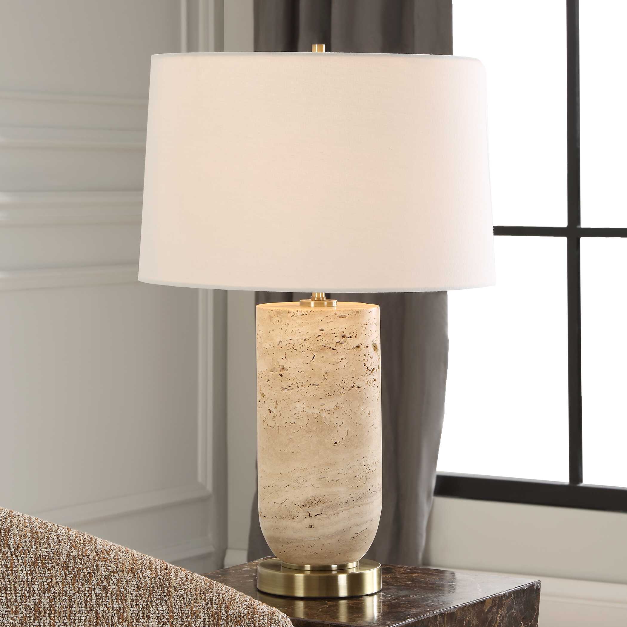 Aubrey Travertine Table Lamp - Image 2