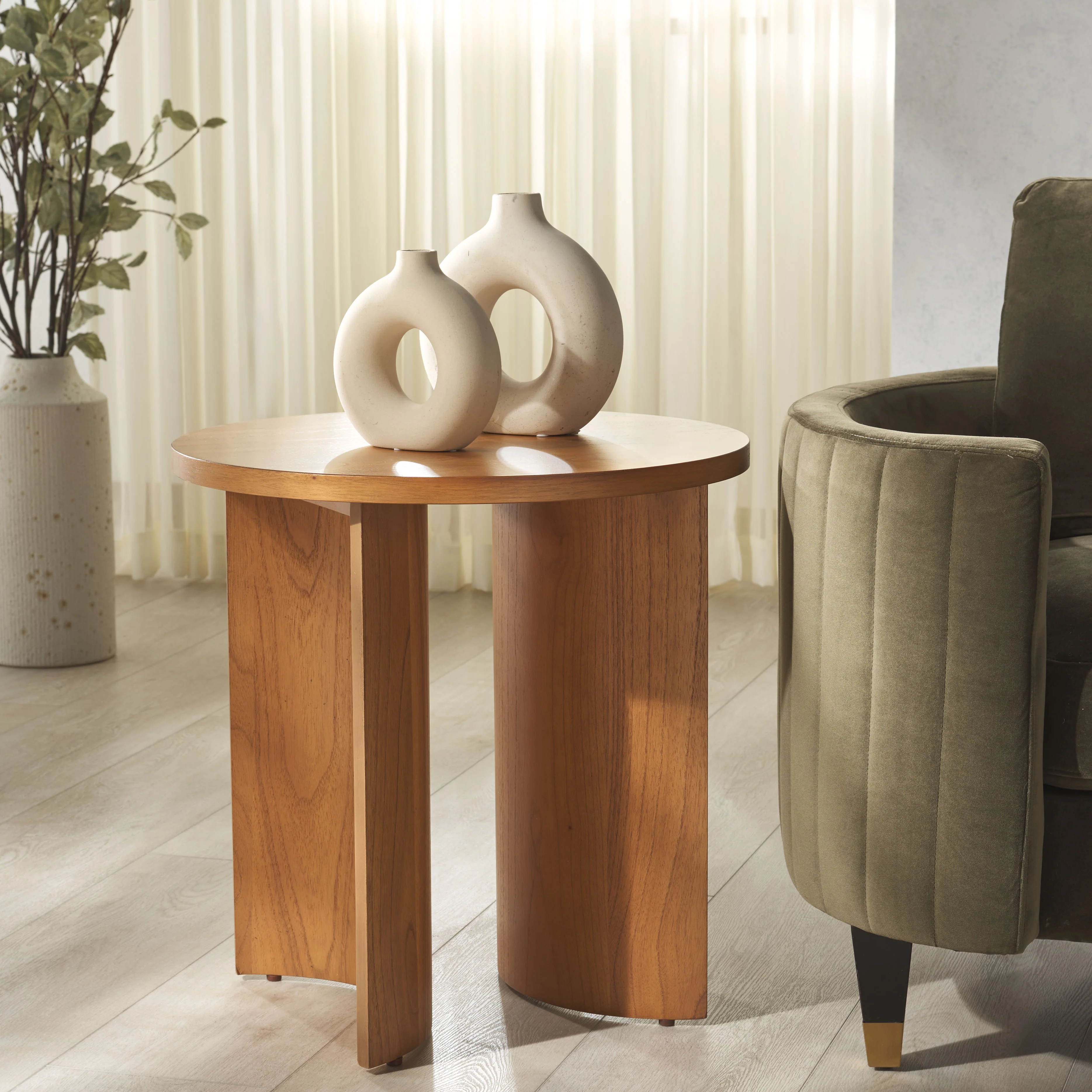 Audriella Round Wood Accent Table - Image 13