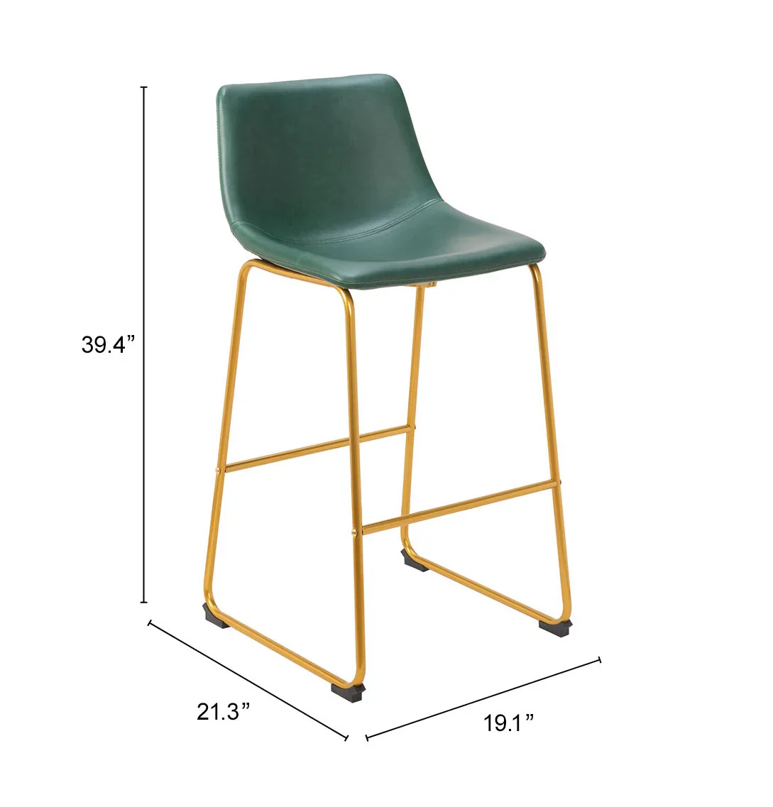 Augusta Barstool (Set of 2) Green & Gold - Image 6