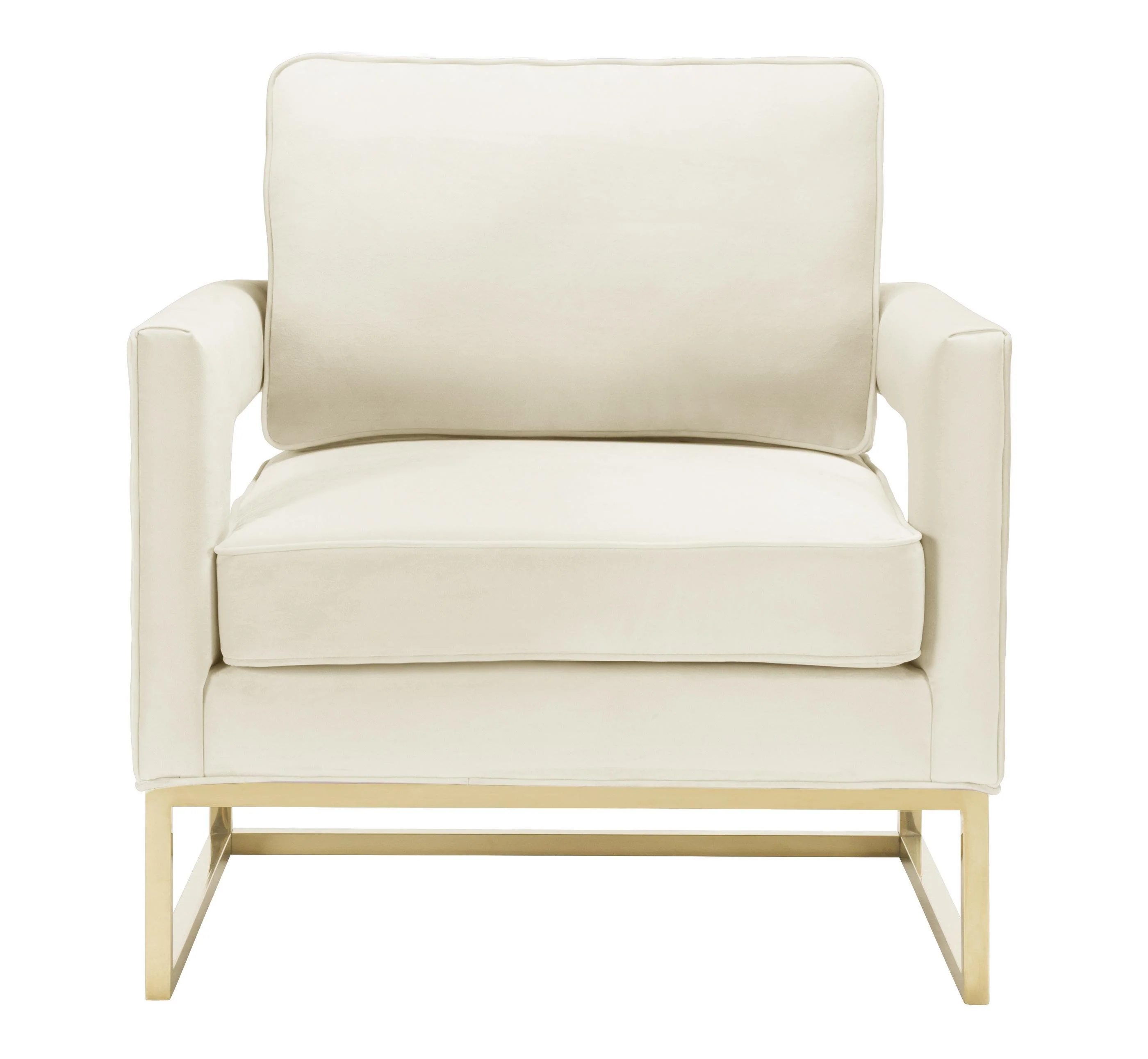 Avery Cream Velvet Chair - Image 3