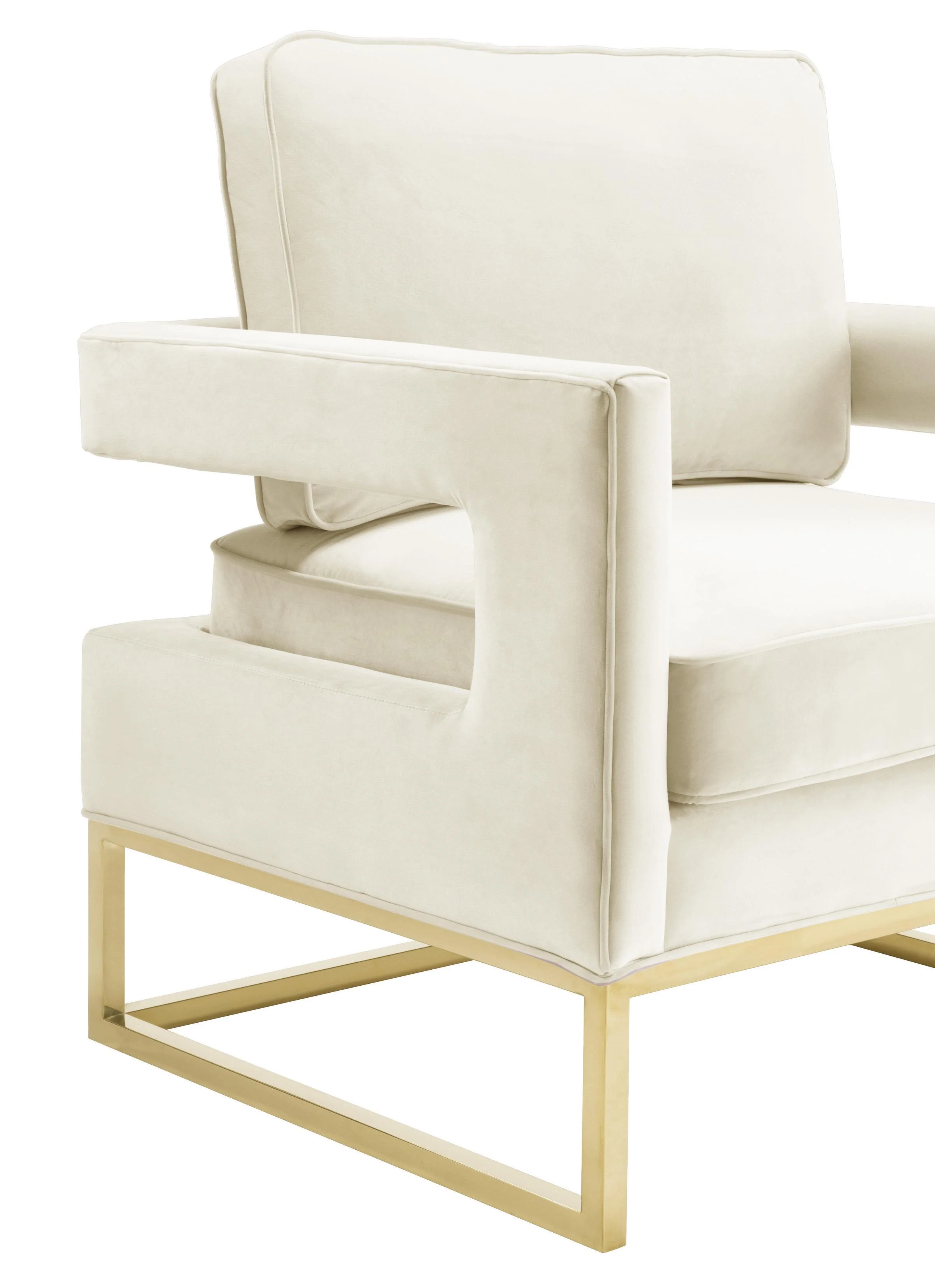 Avery Cream Velvet Chair - Image 4