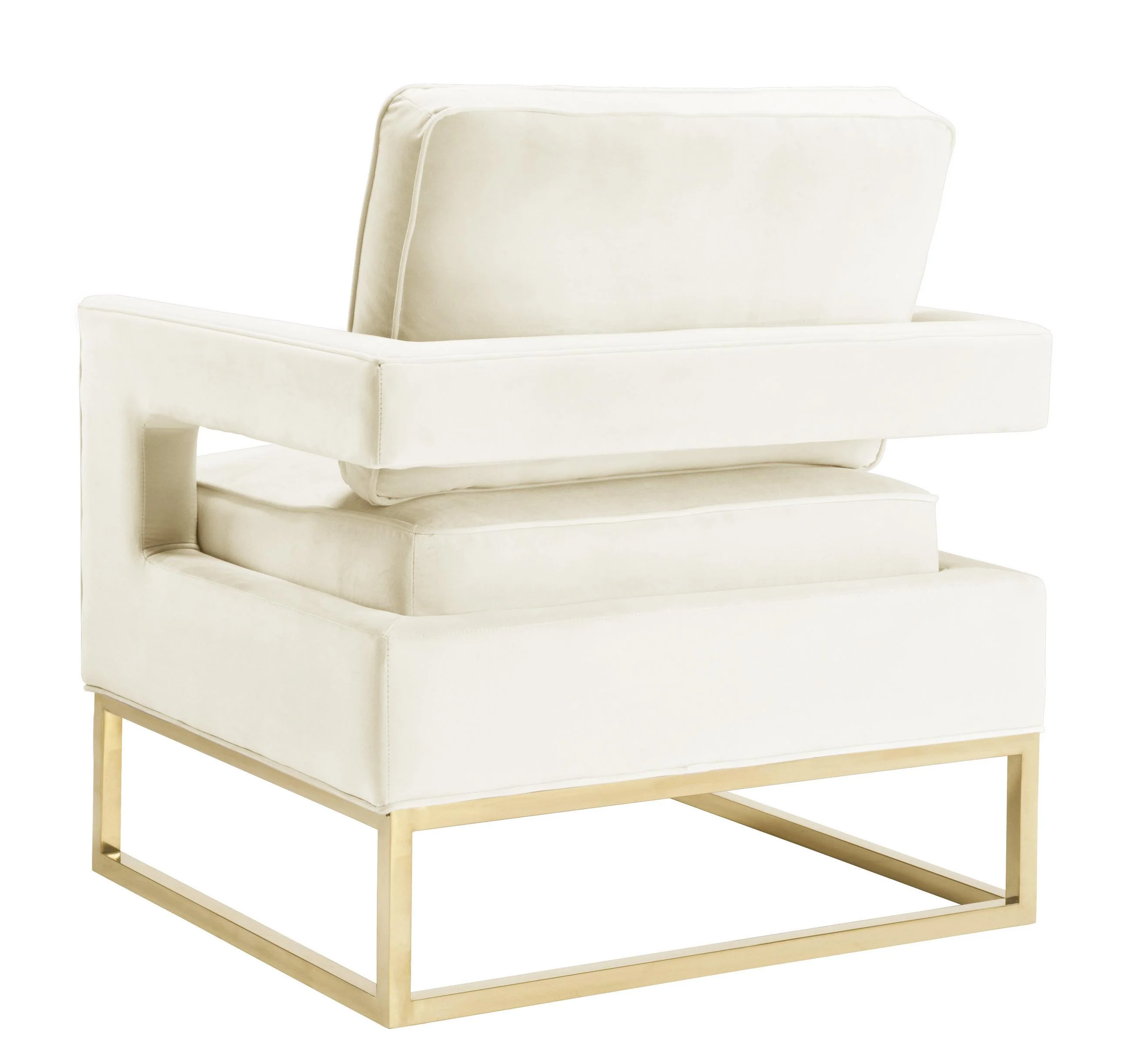 Avery Cream Velvet Chair - Image 5