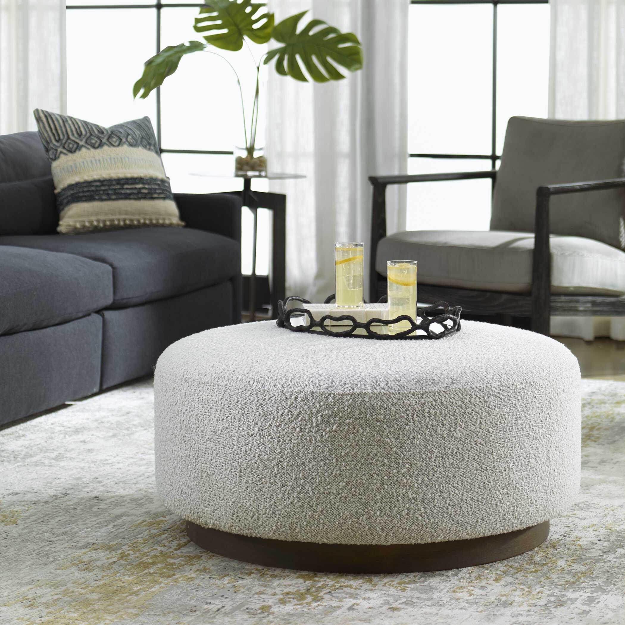 Avila Large Gray Ottoman / Coffee Table - Image 2