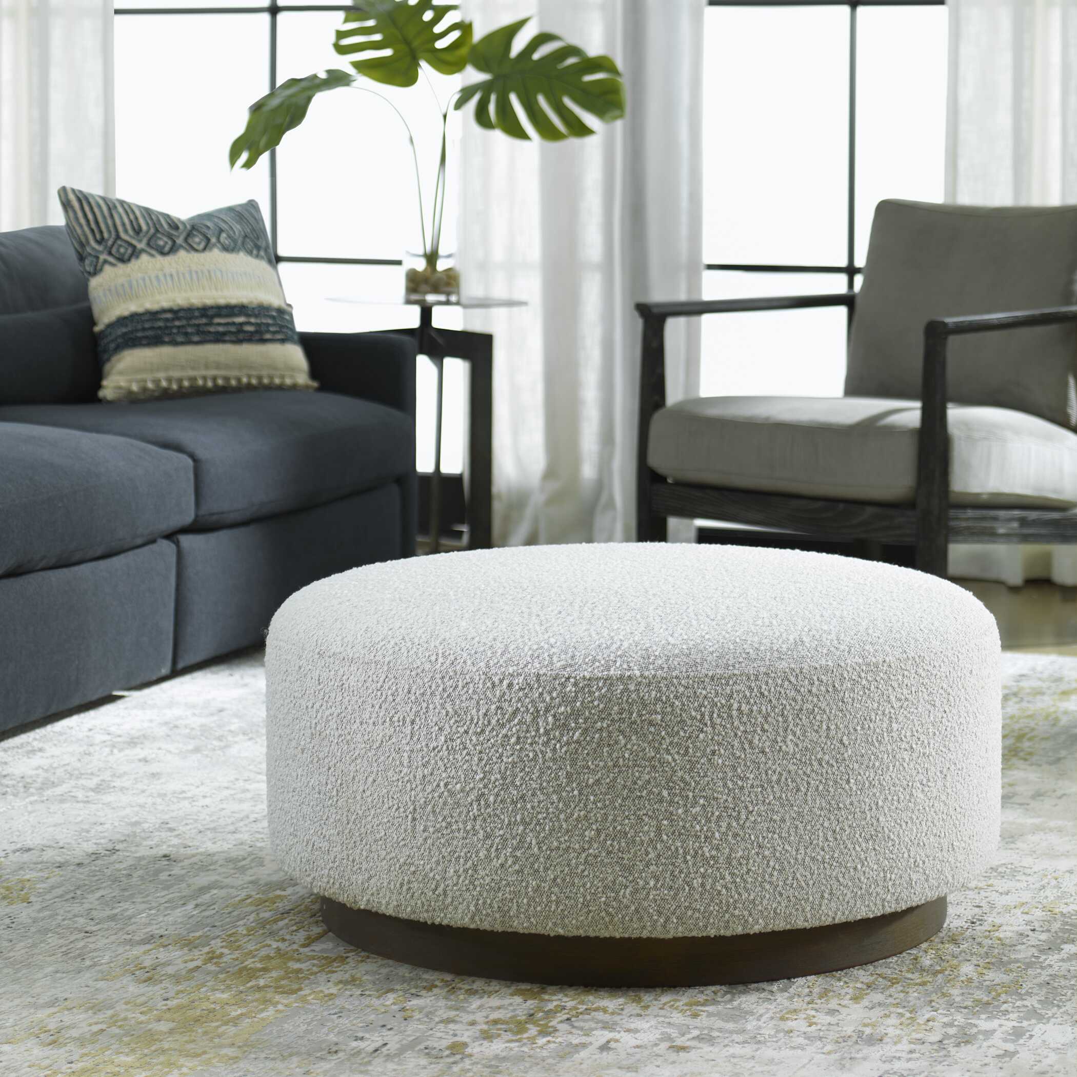 Avila Large Gray Ottoman / Coffee Table - Image 3