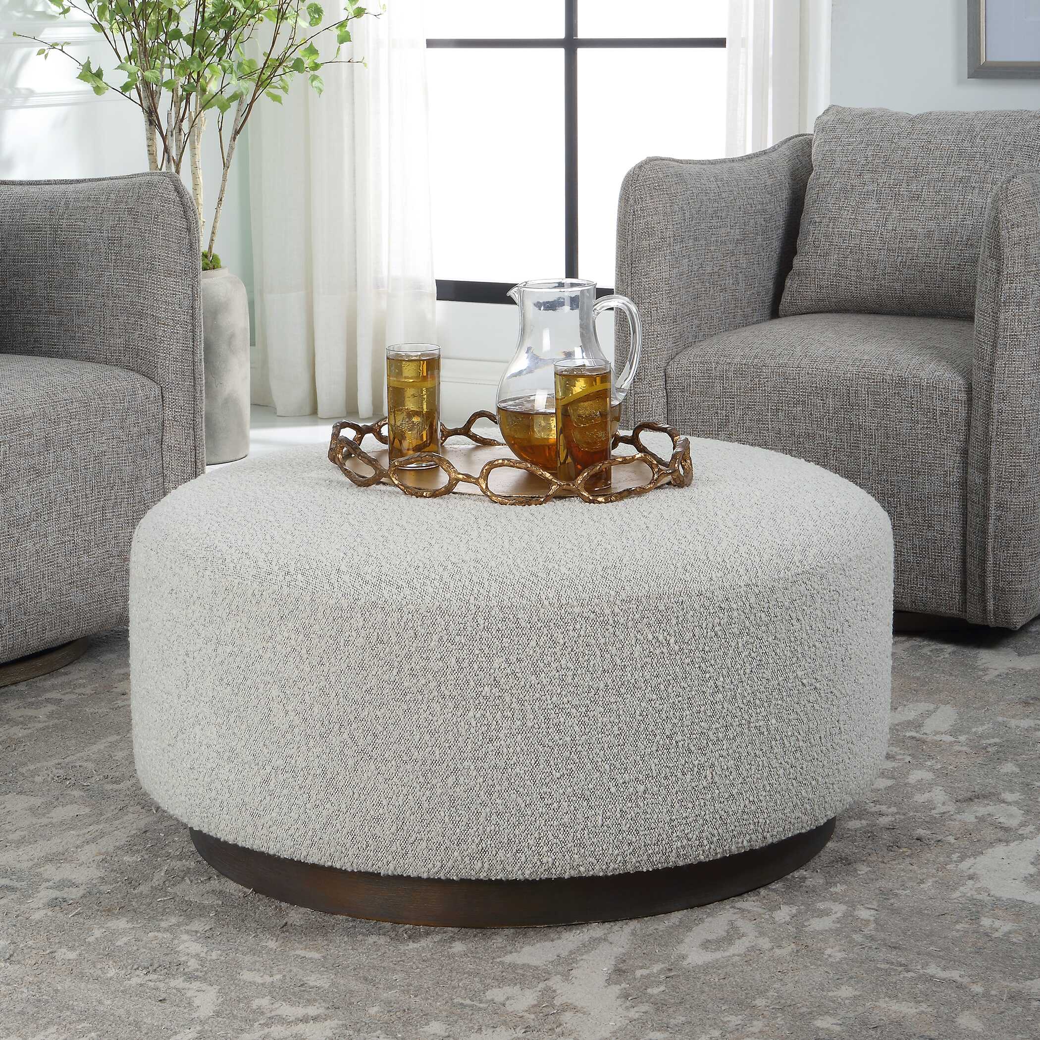 Avila Large Gray Ottoman / Coffee Table - Image 6