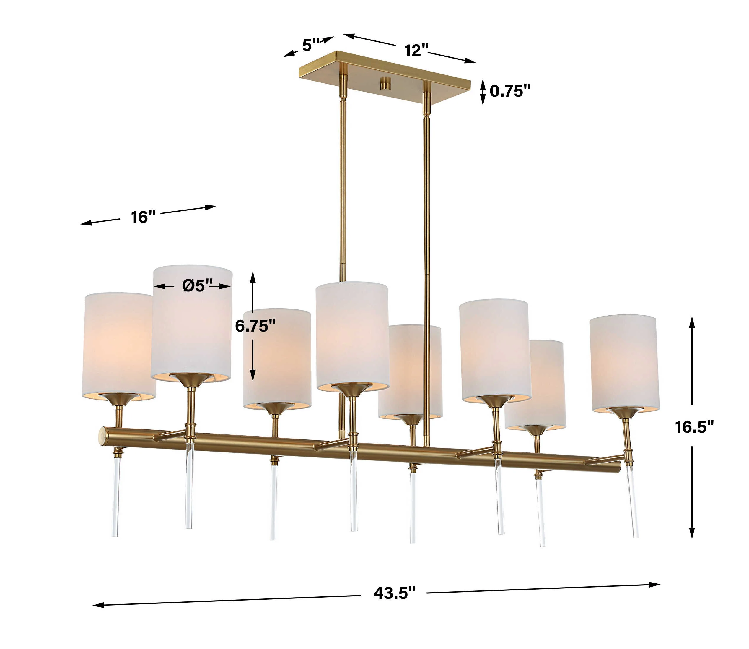 Awyr 8 Light Linear Chandelier - Image 3