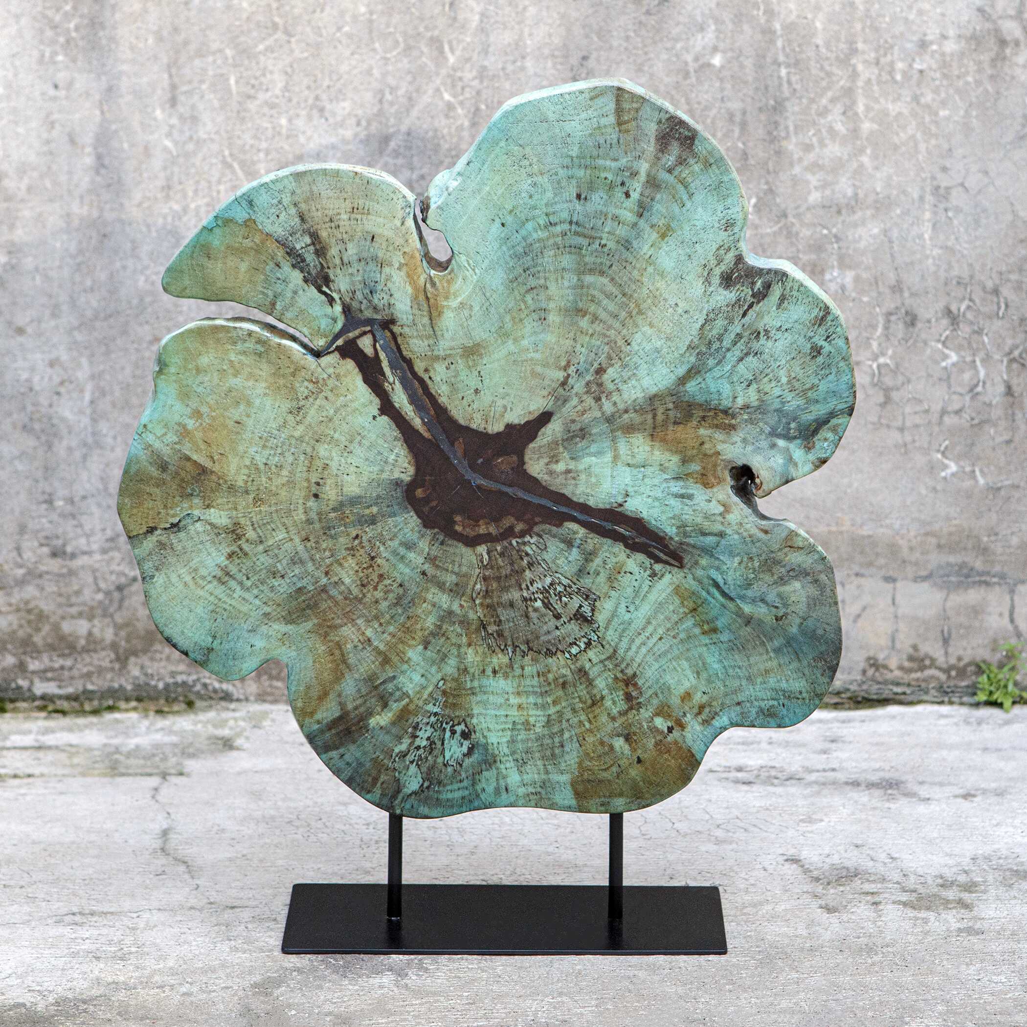 Bahati Wood Blue Sculpture - Image 3