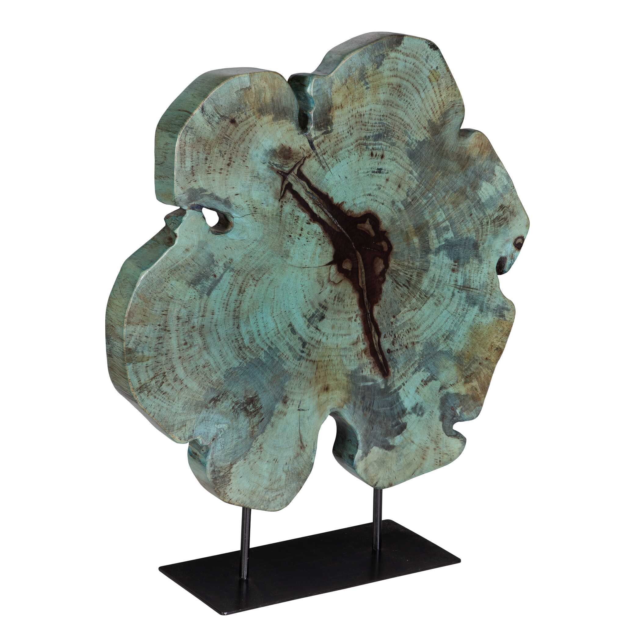 Bahati Wood Blue Sculpture - Image 4