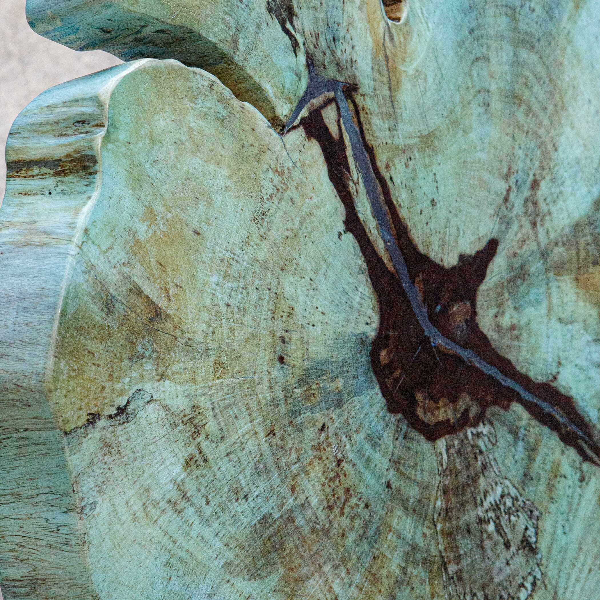 Bahati Wood Blue Sculpture - Image 7