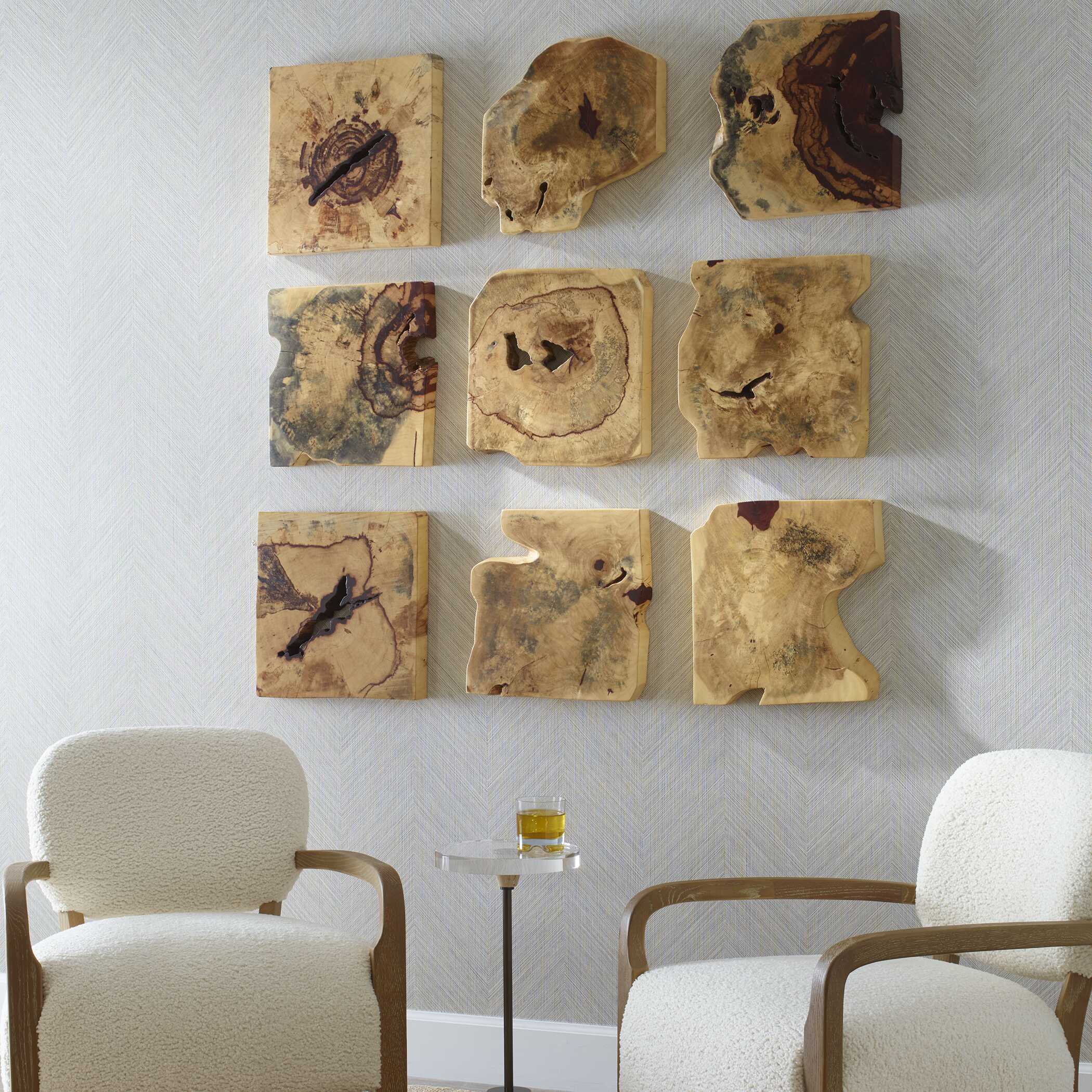 Bahati Wood Wall Décor In Natural - Set of 9 - Image 3