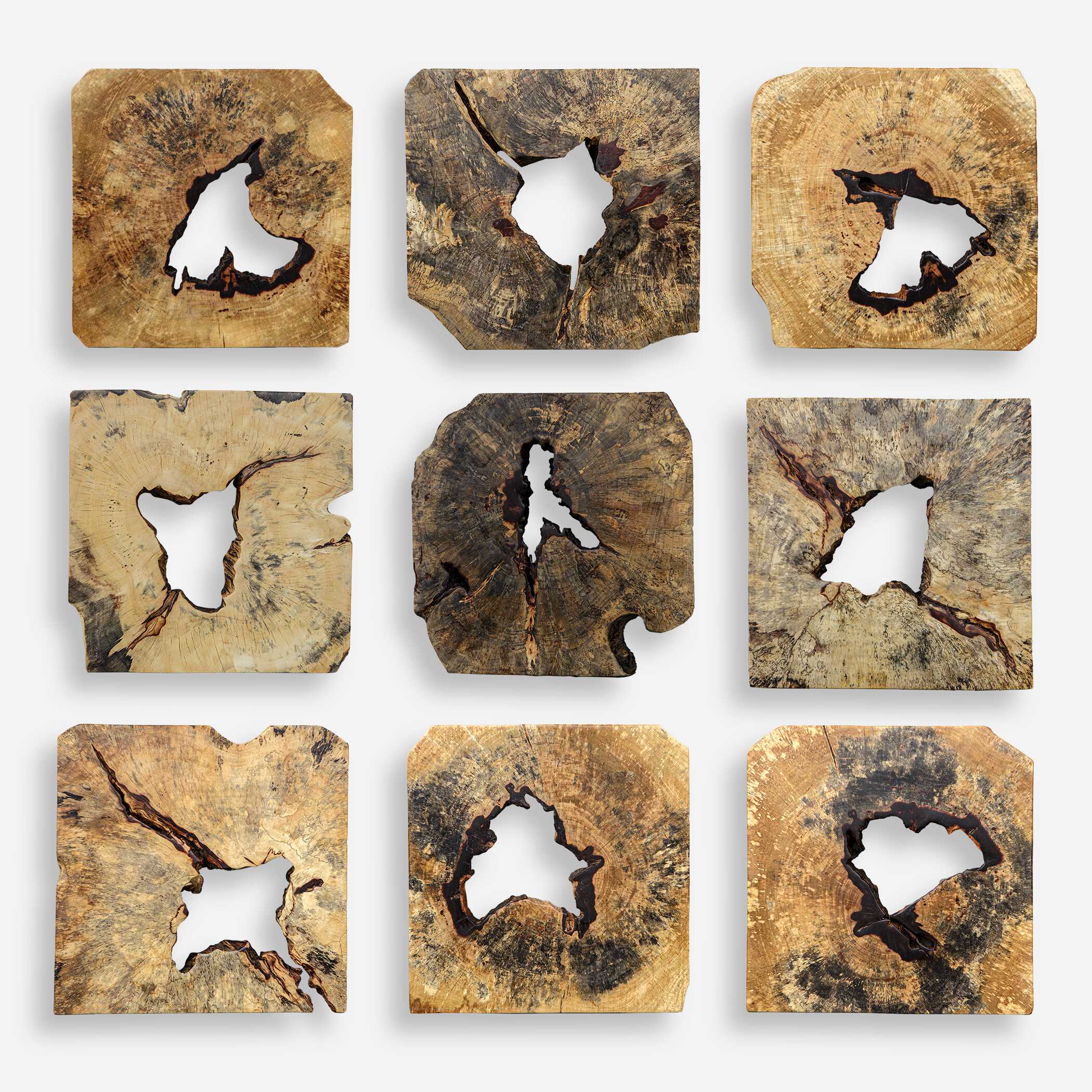 Bahati Wood Wall Décor In Natural - Set of 9 - Image 4