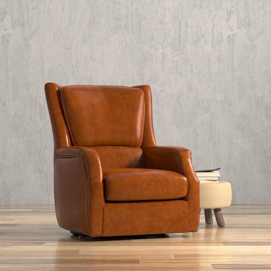 Baker Leather Swivel Chair - Image 2