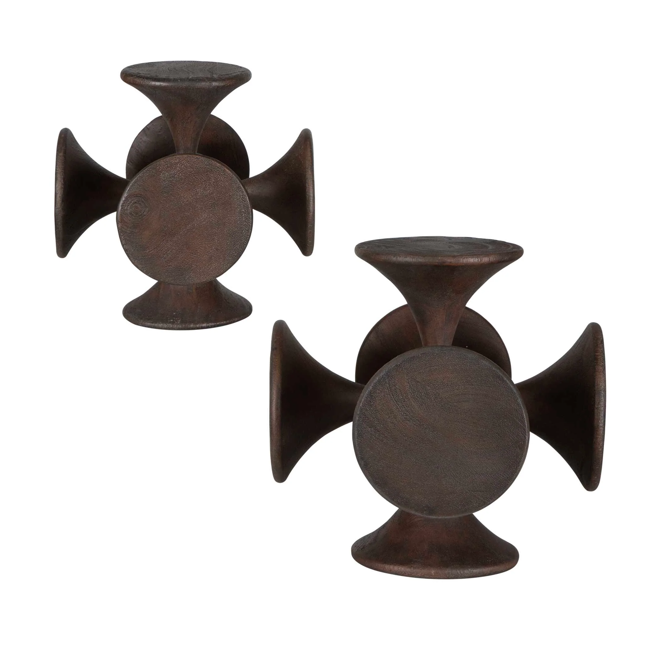 Balanced Harmony Dark Wooden Sculptures - Set of 2 - Image 5