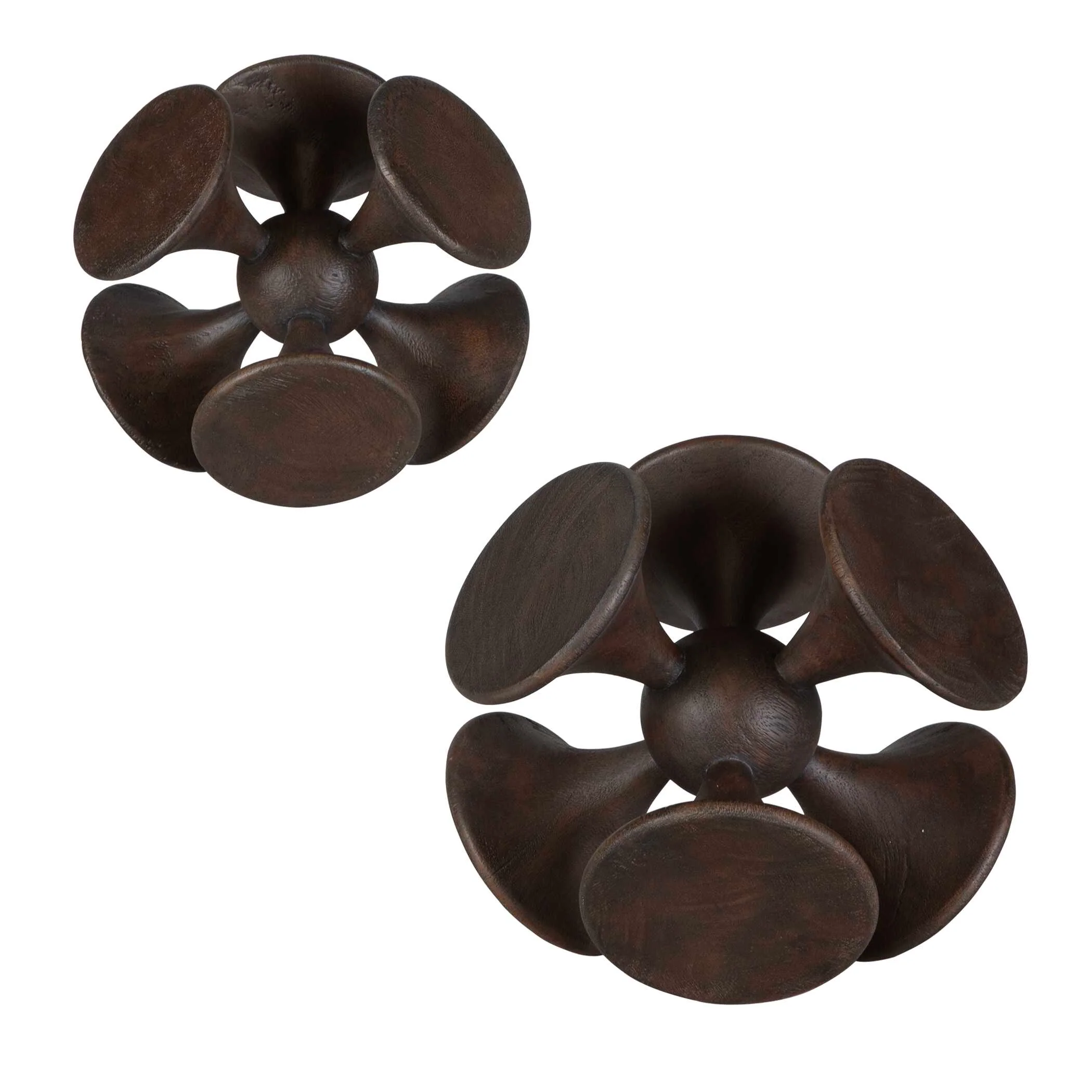 Balanced Harmony Dark Wooden Sculptures - Set of 2 - Image 6