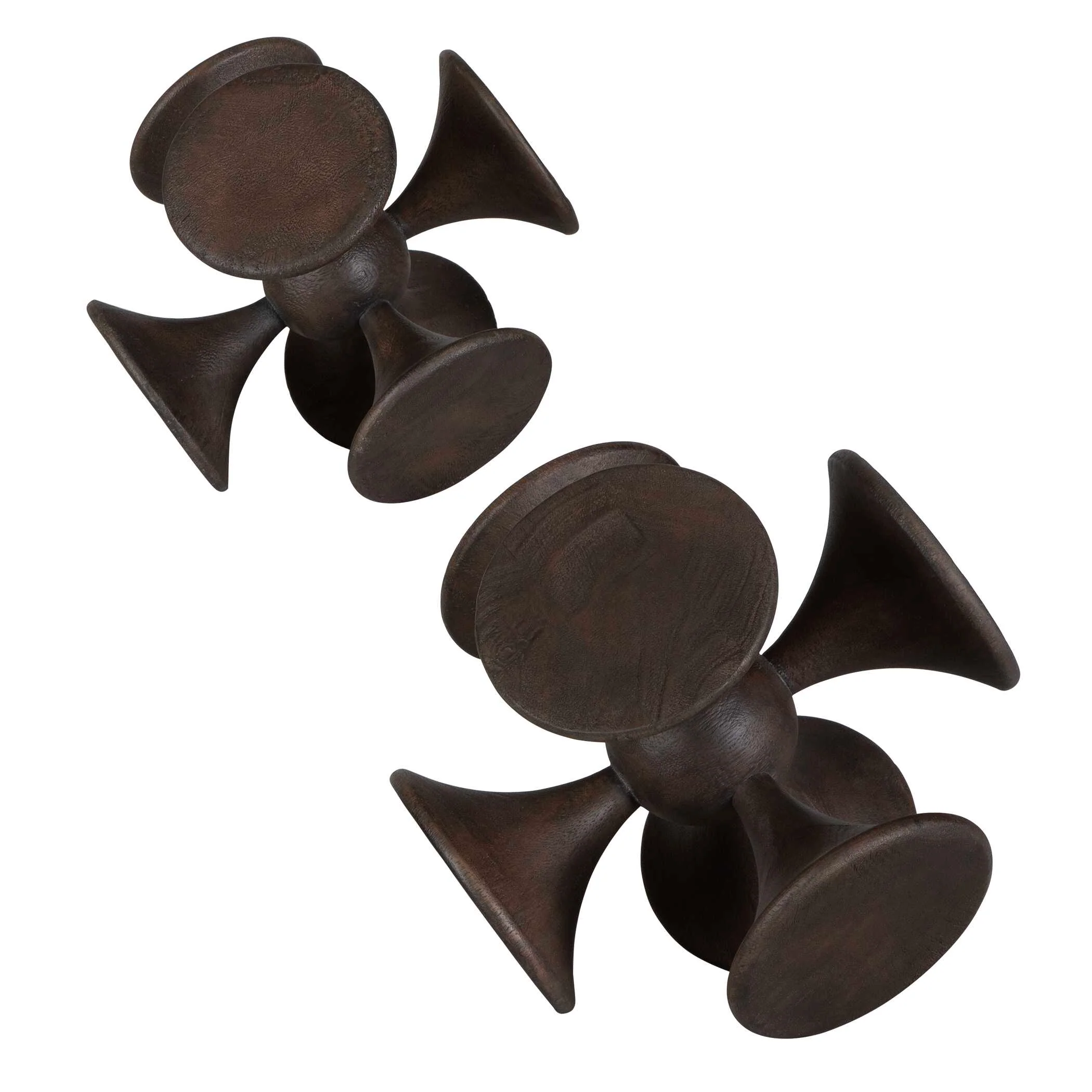 Balanced Harmony Dark Wooden Sculptures - Set of 2 - Image 7