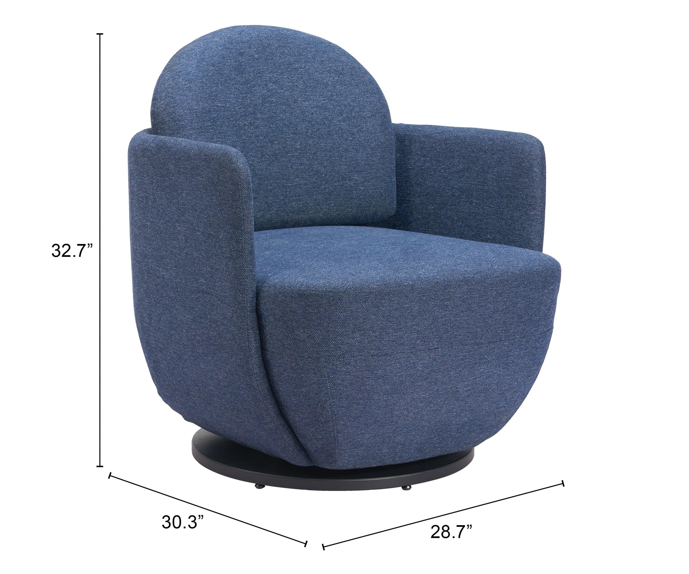 Bant Swivel Chair Blue - Image 5