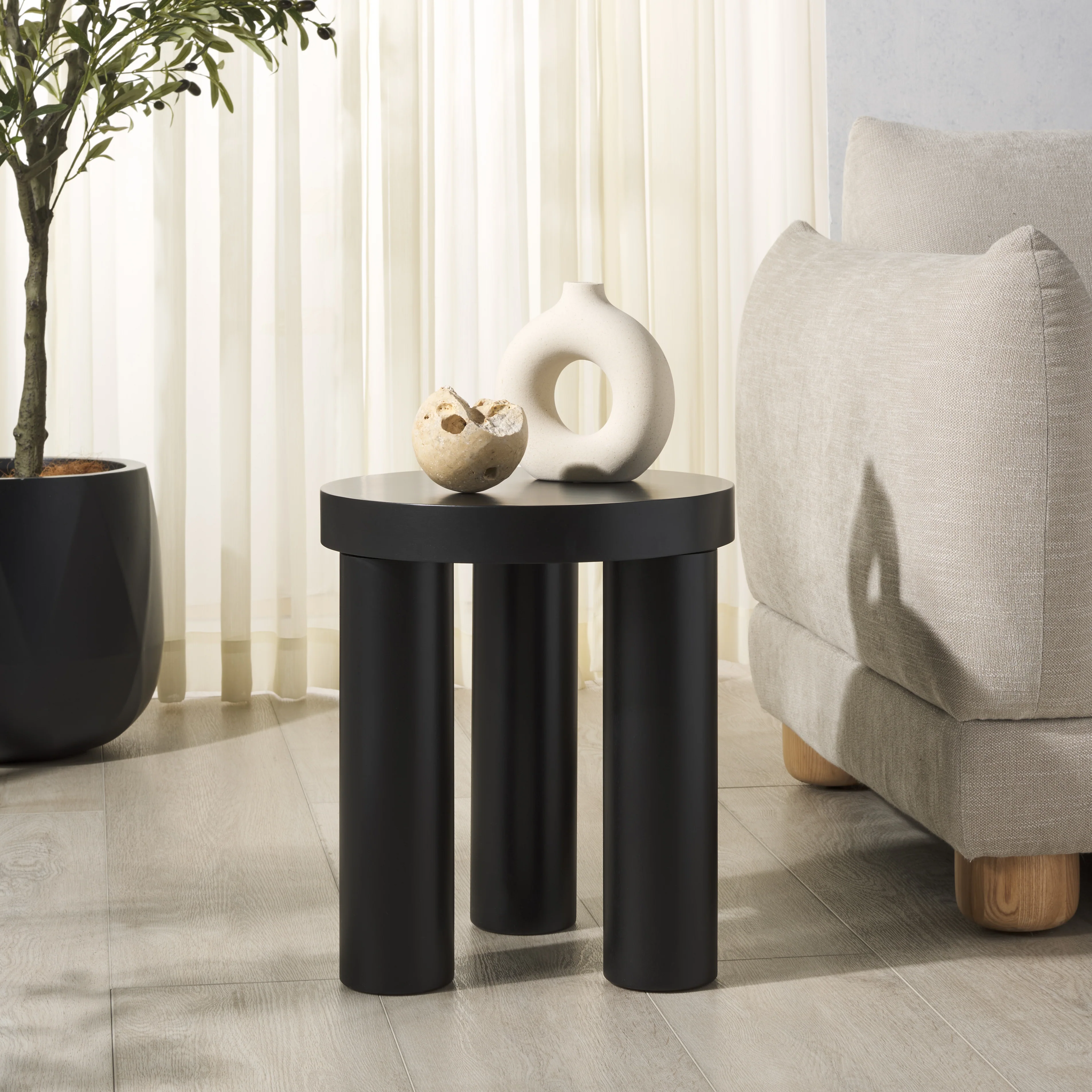 Bary Round 3 Leg Wood Accent Table - Image 12