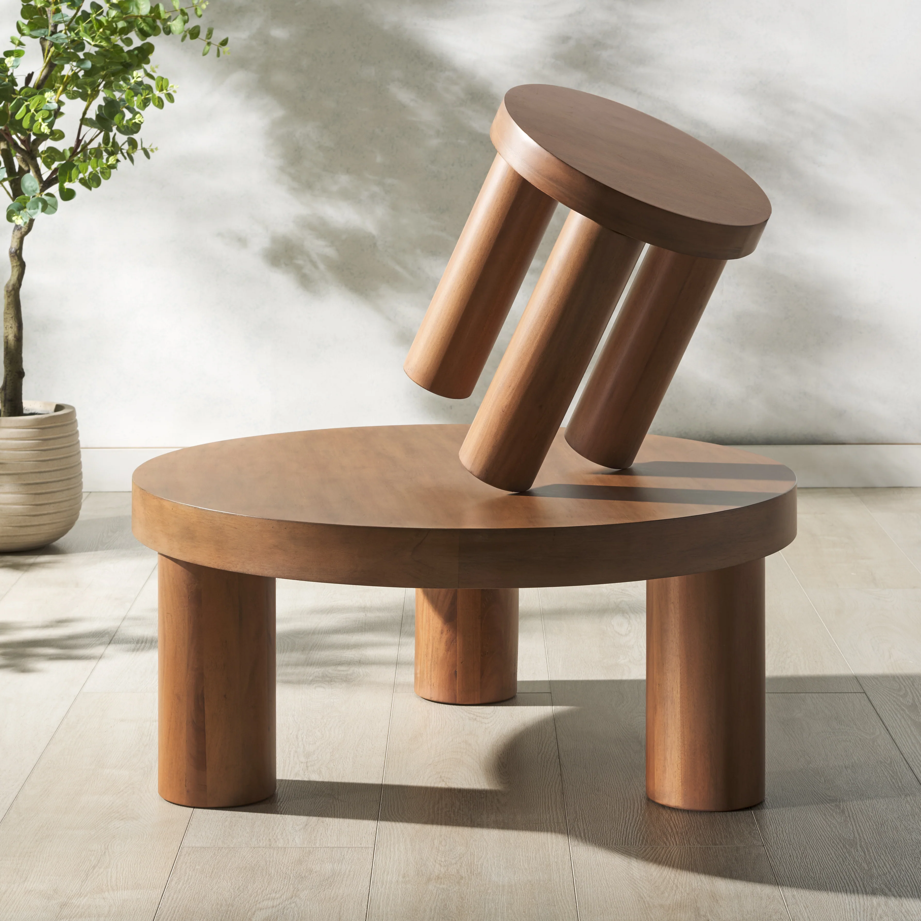 Bary Round 3 Leg Wood Accent Table - Image 8