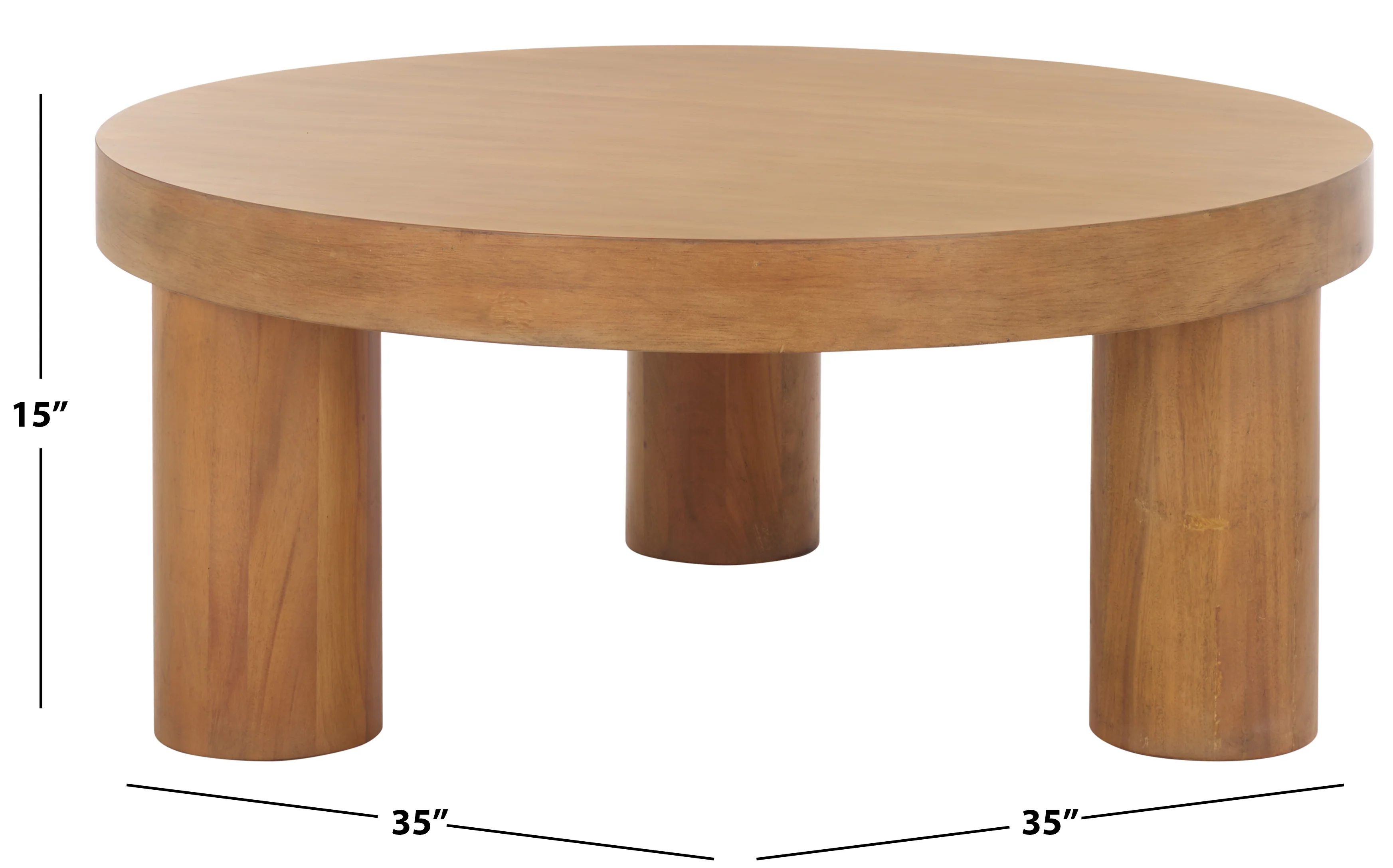 Bary Round 3 Leg Wood Coffee Table - Image 7