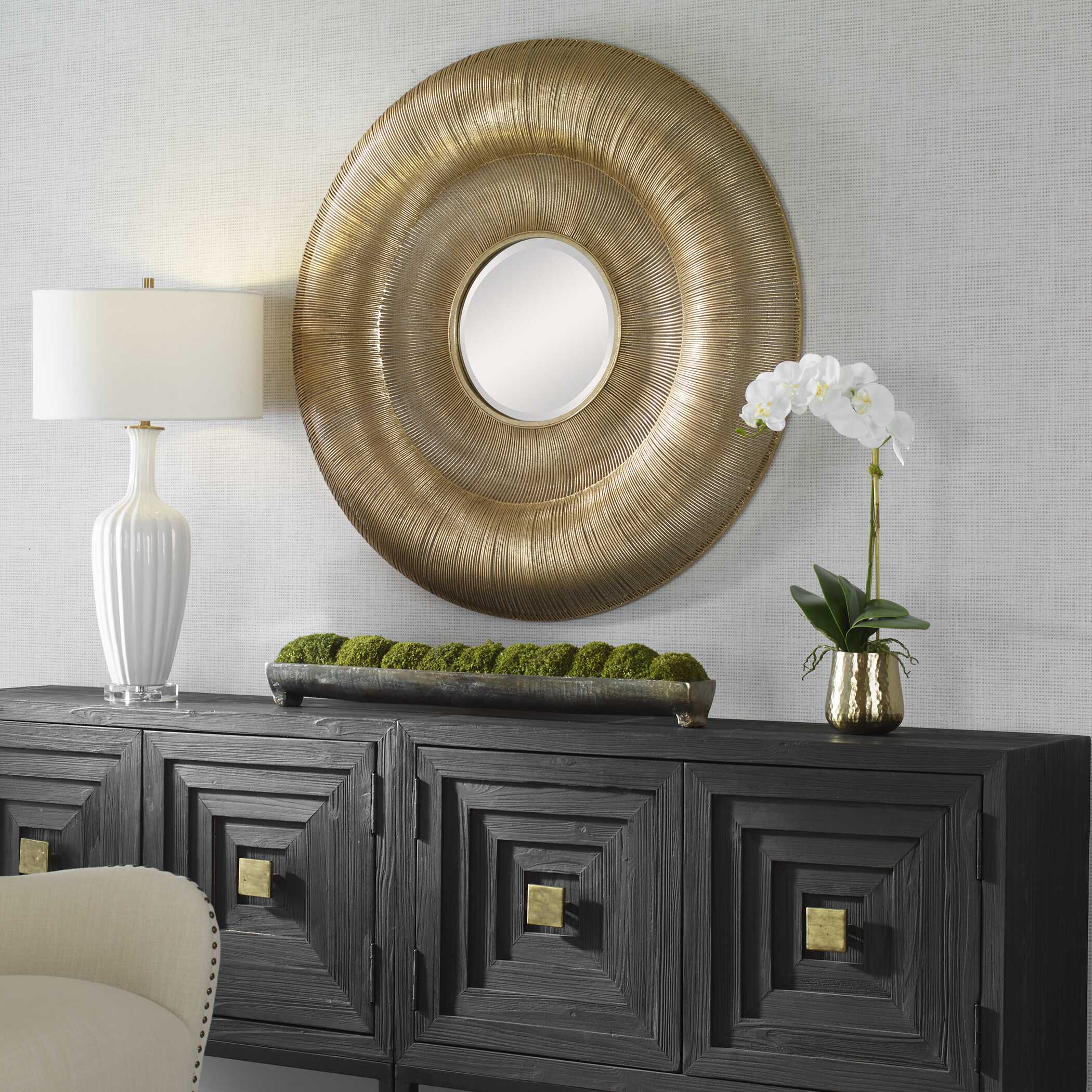 Bauble Round Gold Mirror - Image 2