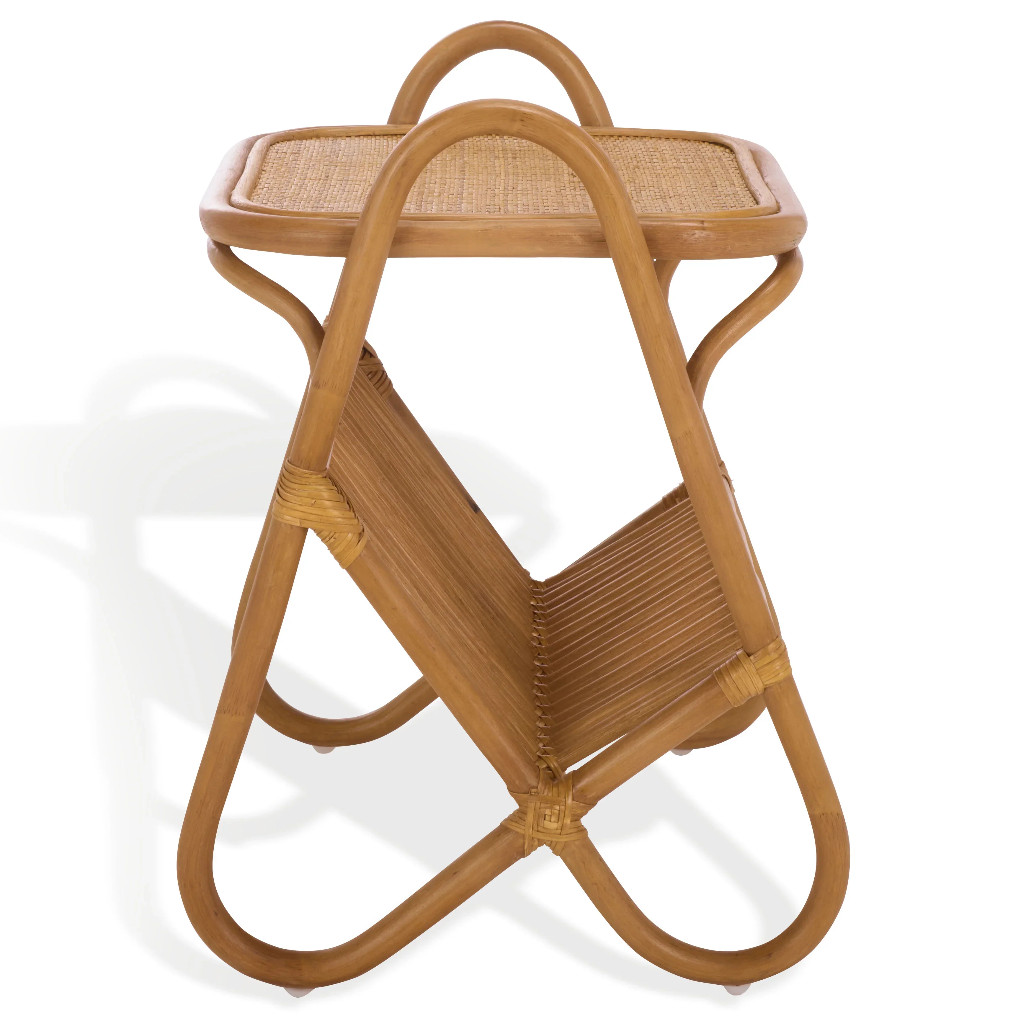 Bayard Rattan Pole Magazine Holder Accent Table - Image 10