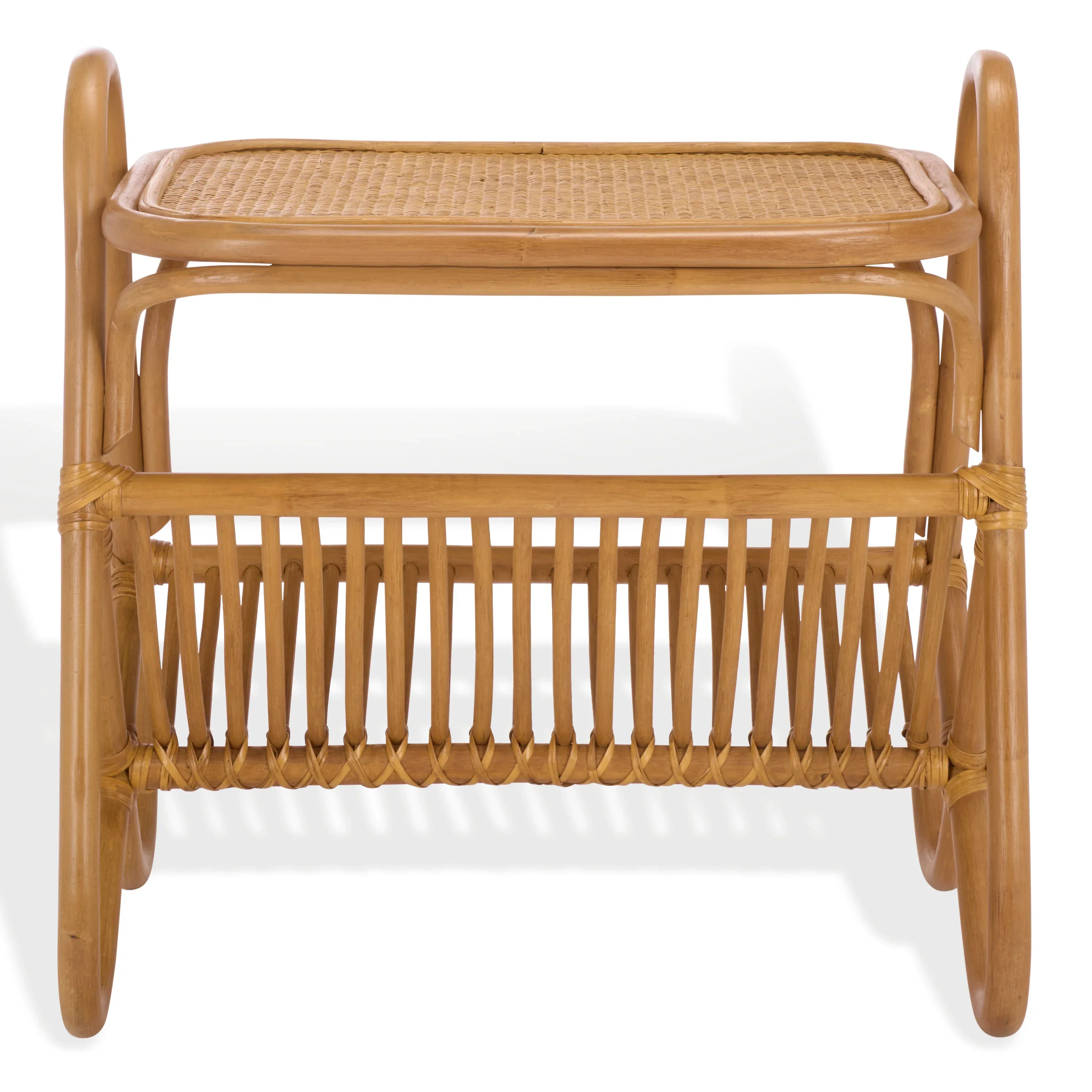 Bayard Rattan Pole Magazine Holder Accent Table - Image 4