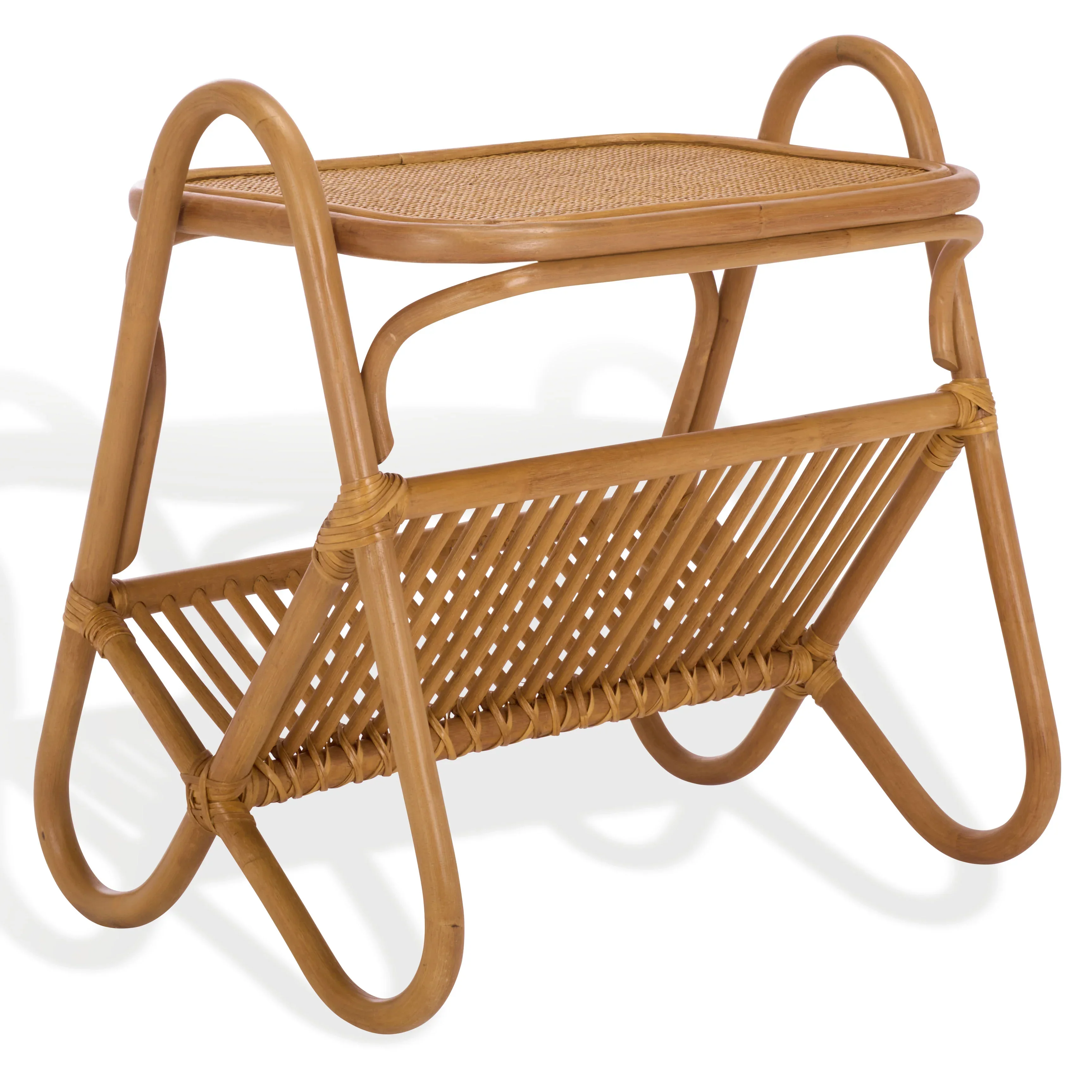 Bayard Rattan Pole Magazine Holder Accent Table - Image 8