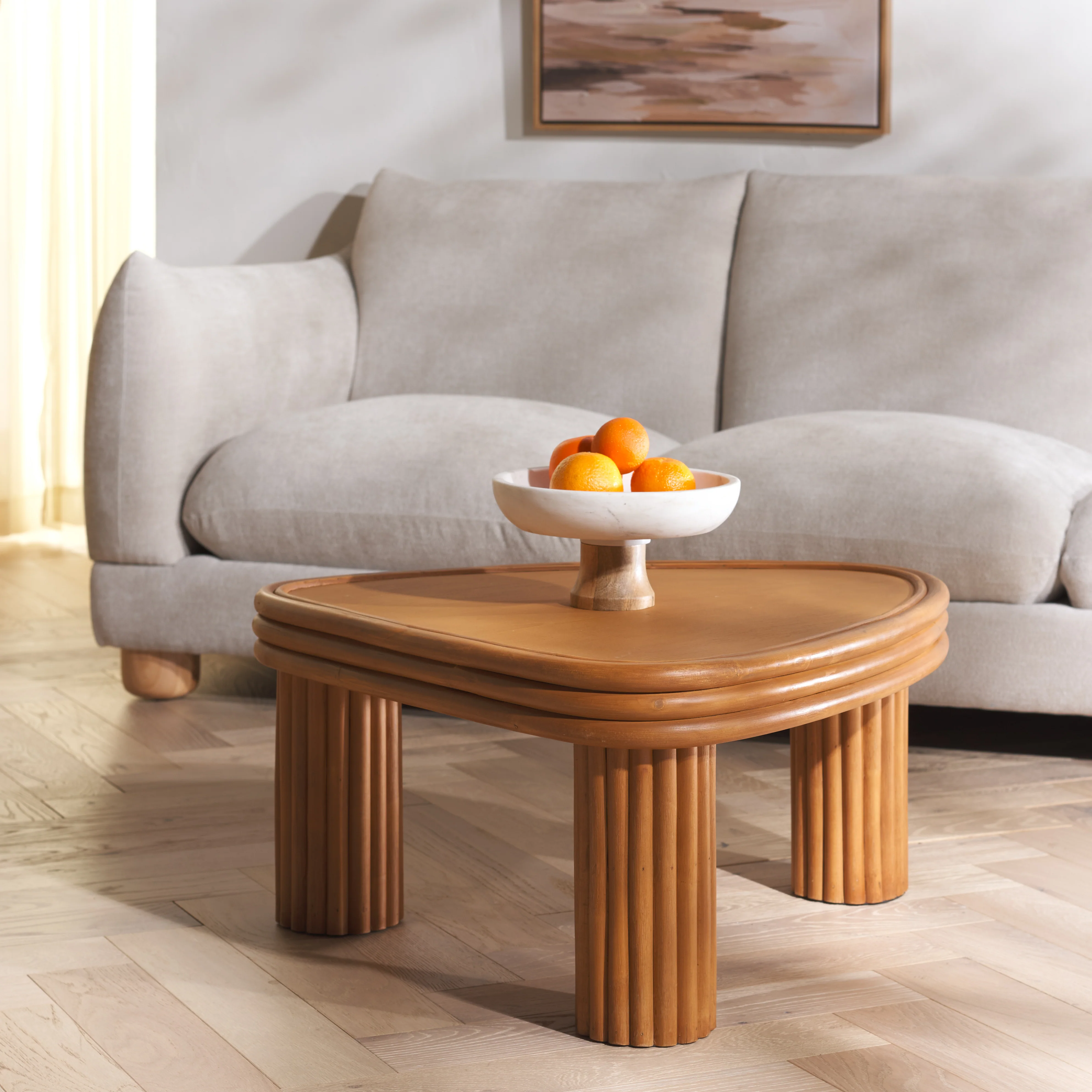 Bayard Rattan Triangle Coffee Table - Image 2