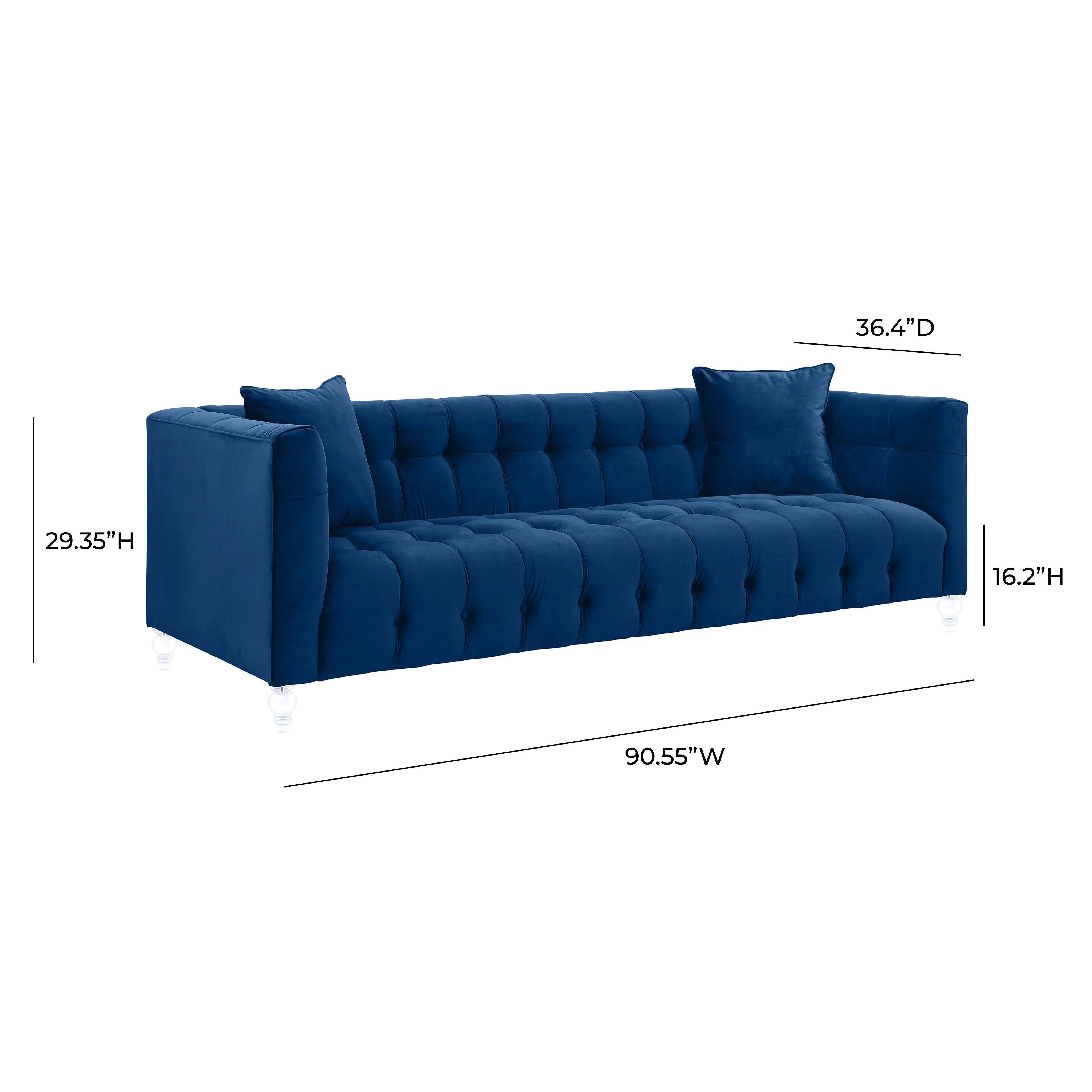 Bea Navy Velvet Sofa - Image 5