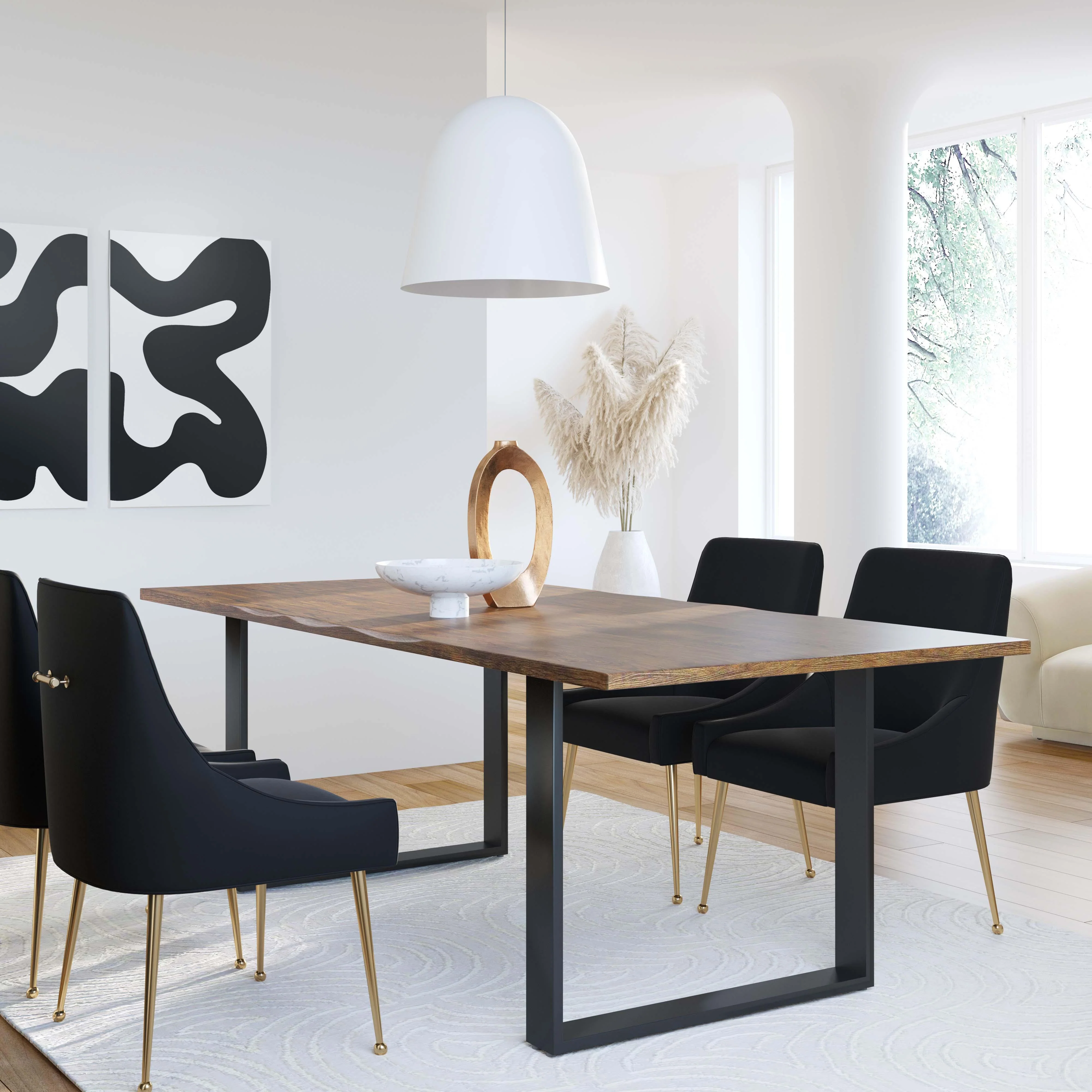 Beatrix Black Velvet Side Chair - Image 2